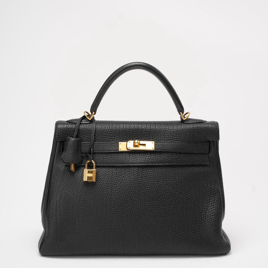 Hermes Black Kelly 32 Retourne Togo Leather 2011