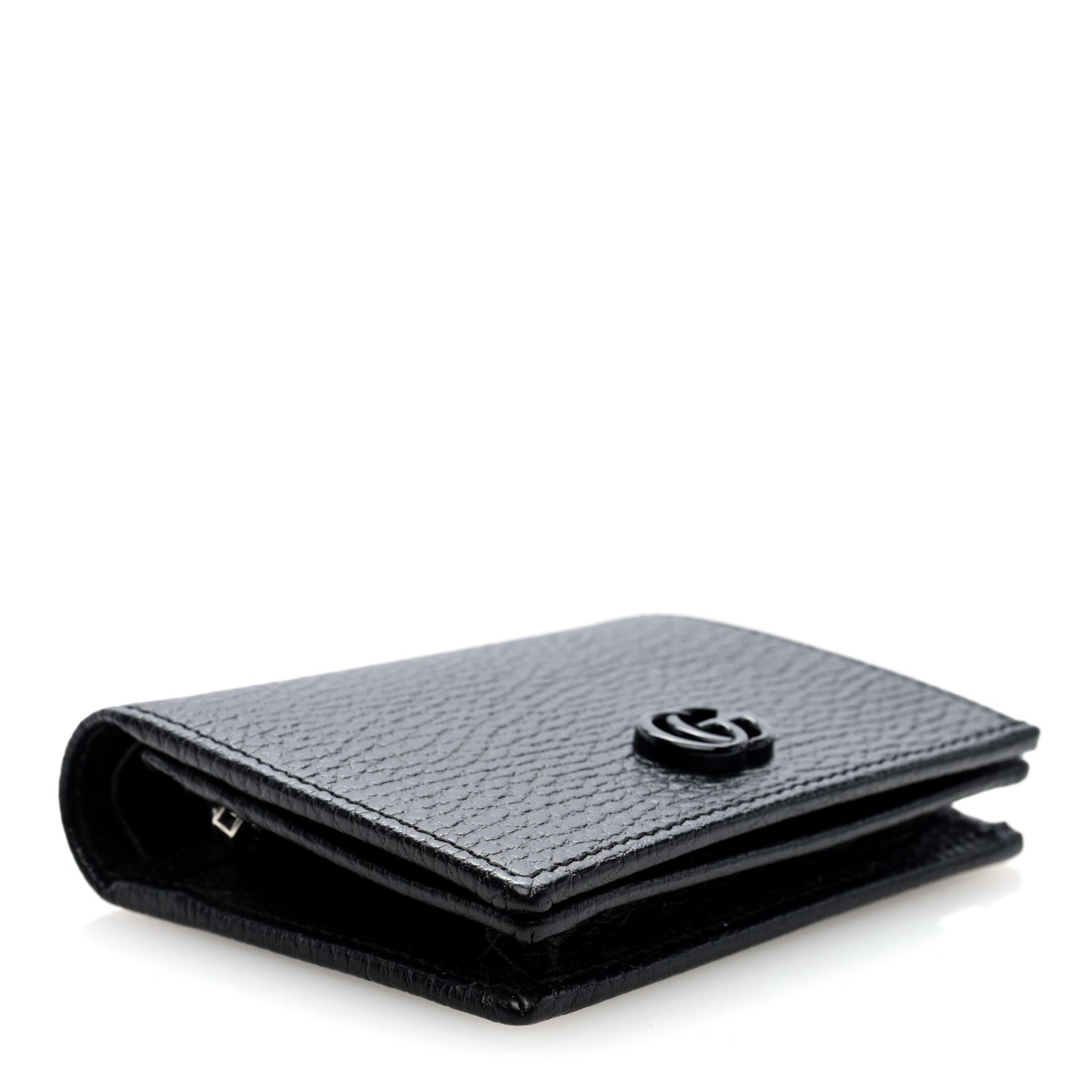 Dollar Calfskin Enamel Monochrome GG Marmont  Case Black