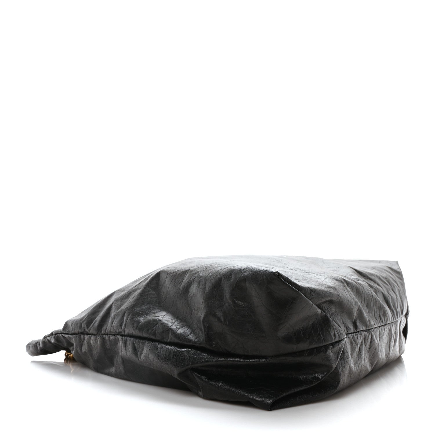 Crushed Calfskin Medium Crush Tote Bag Black