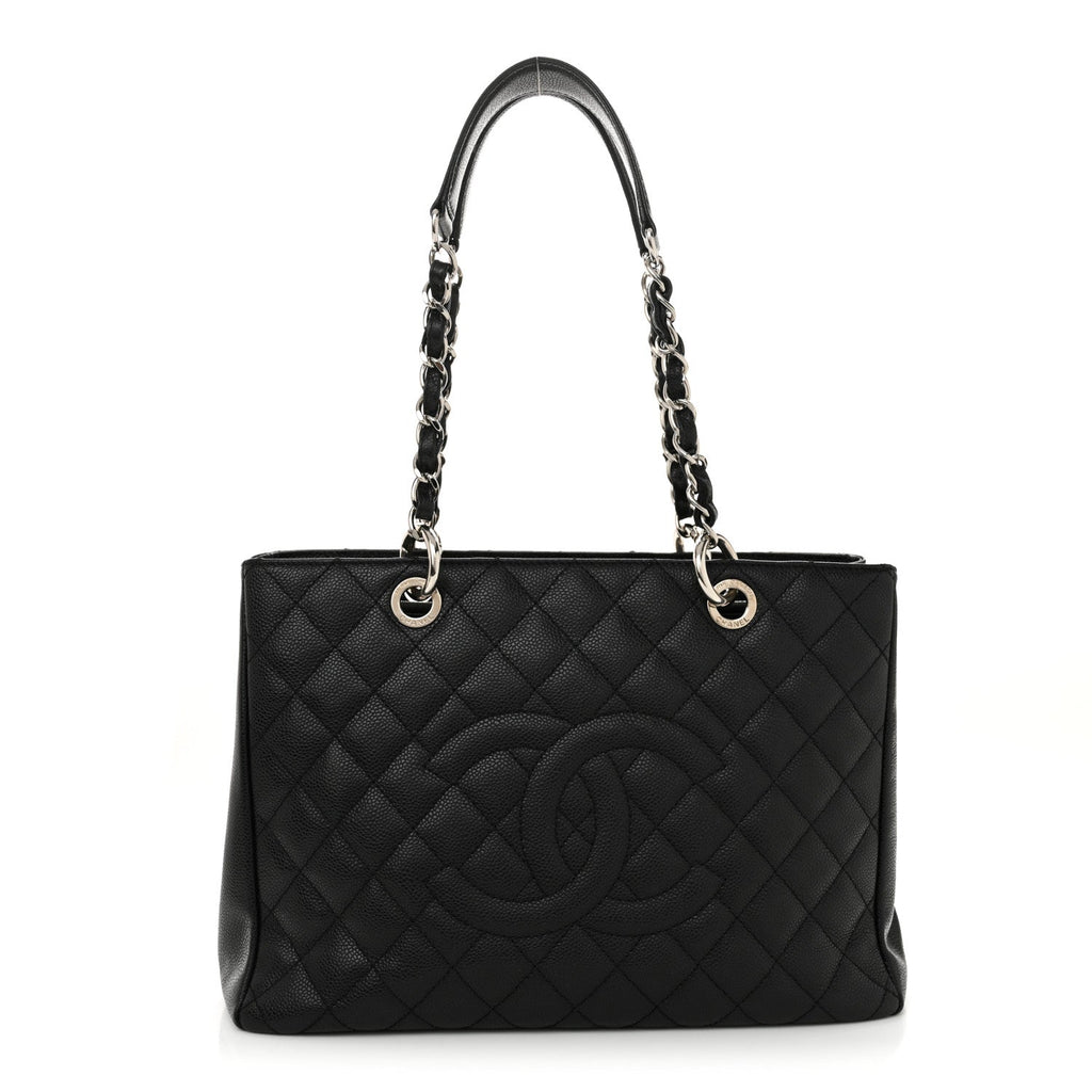 Caviar Quilted Grand Shopping Tote GST Black