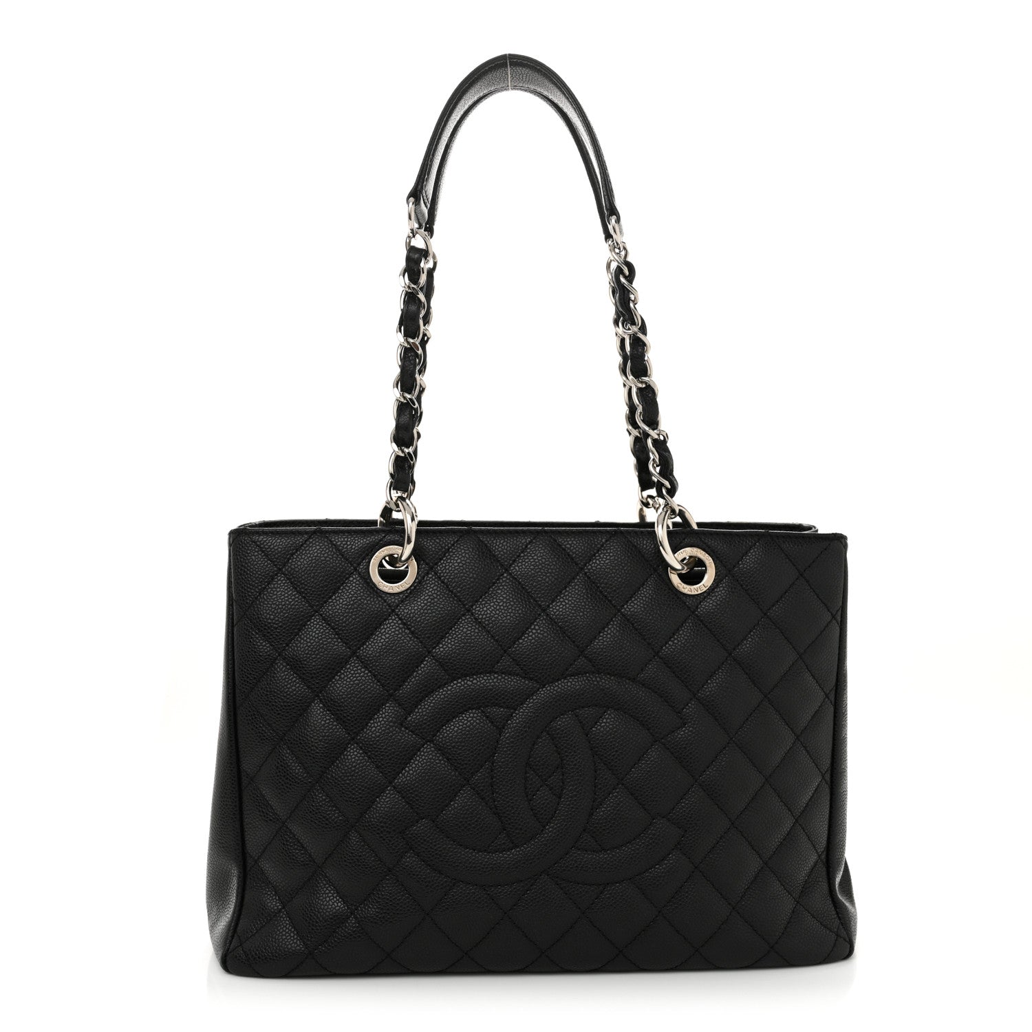 Caviar Quilted Grand Shopping Tote GST Black