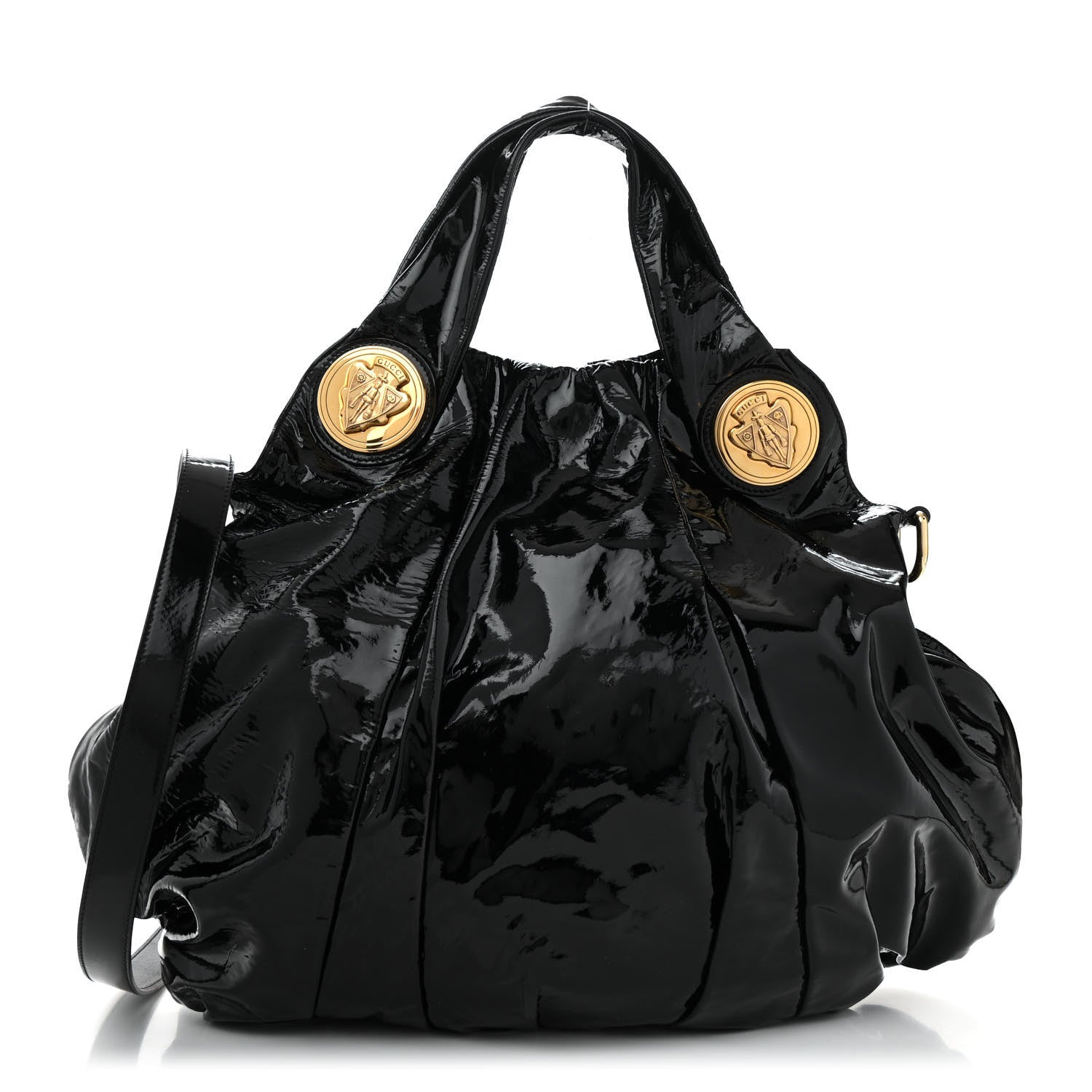 Patent Large Hysteria Top Handle Bag  Black