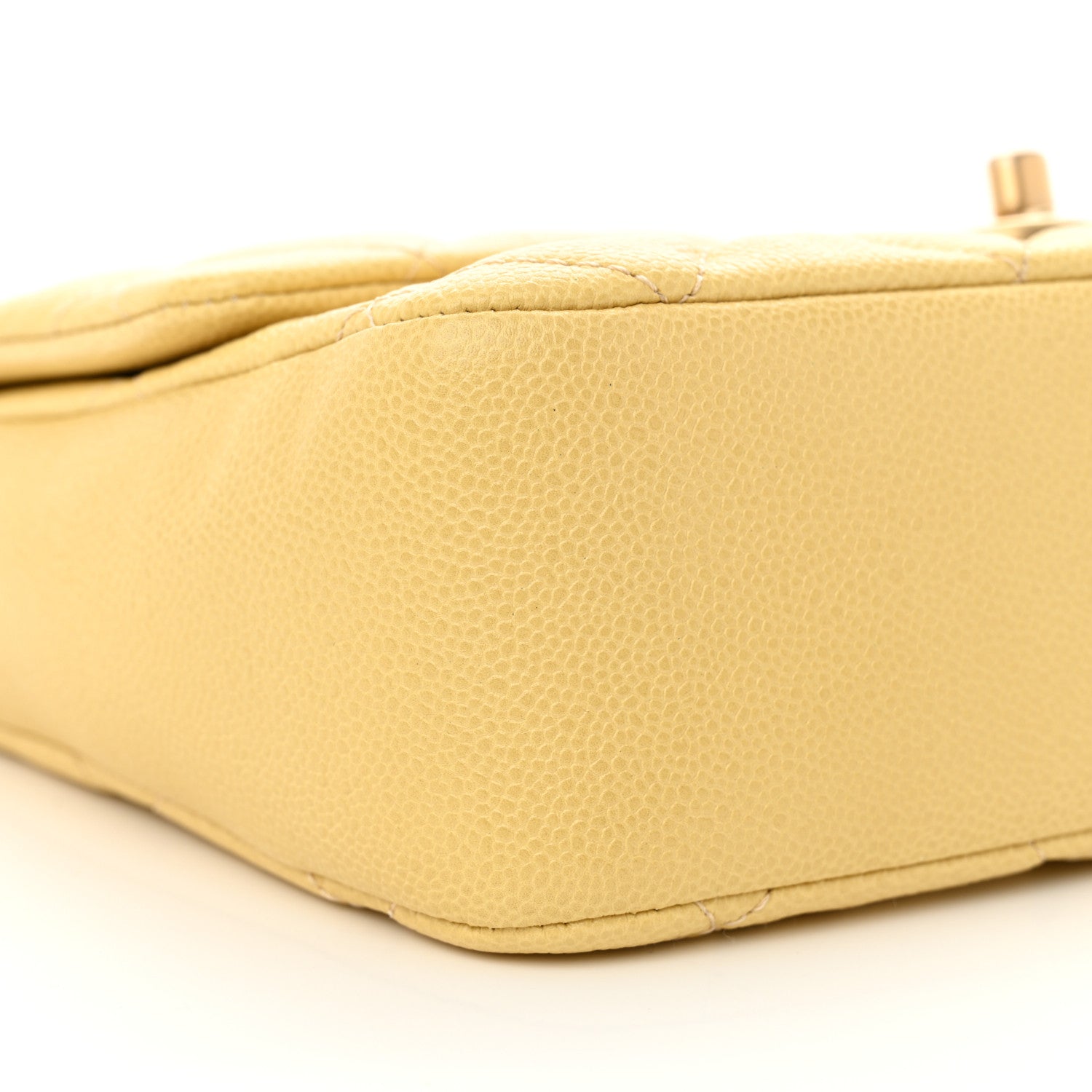 Shiny Caviar Quilted Large Chain Melody Flap Yellow