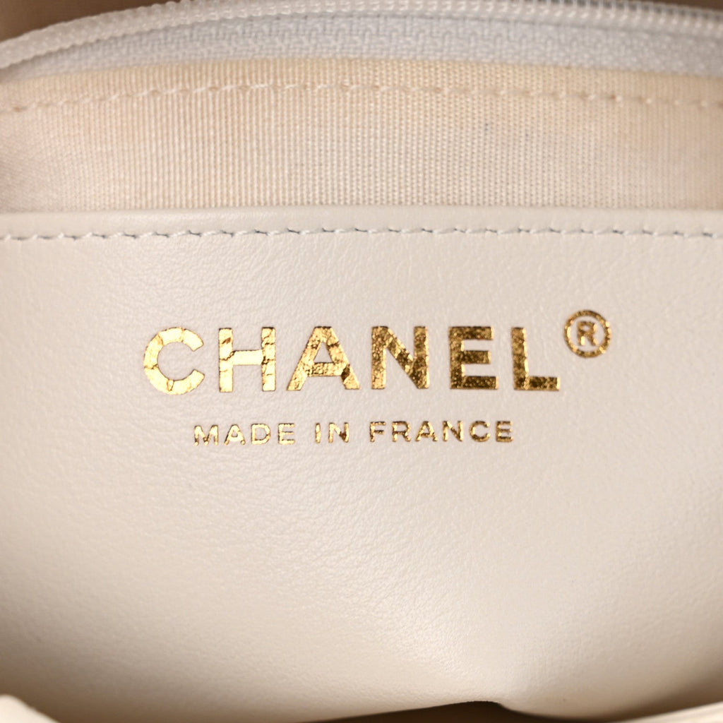 Calfskin Quilted Close To Me Hobo White