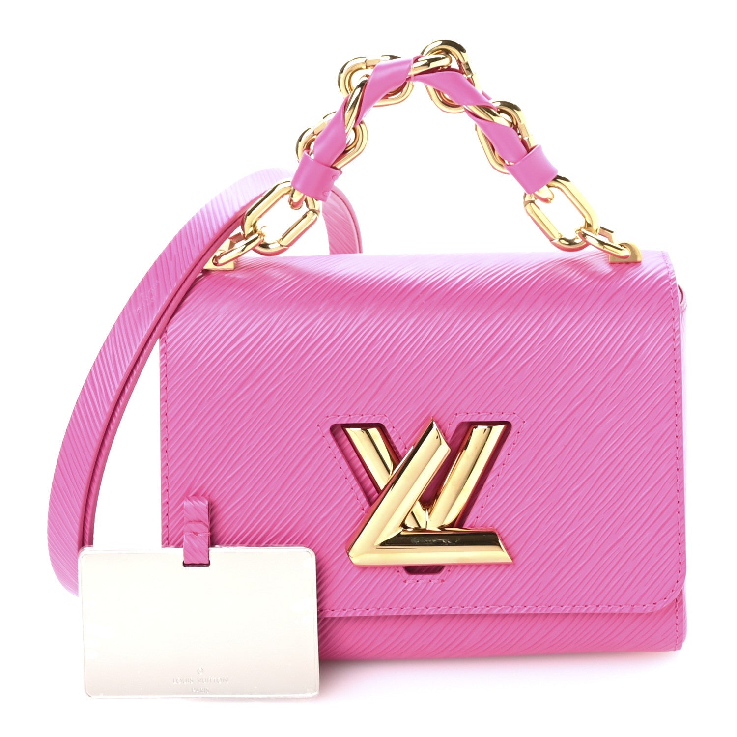 Epi Twist Braided Chain Shoulder Bag PM Rose Miami Pink