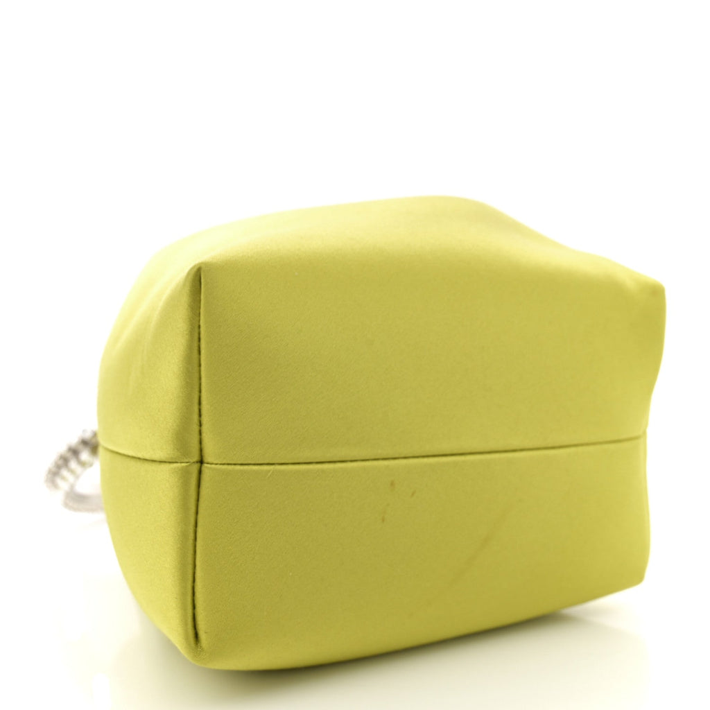 Satin Crystal Embellished Bon Bon Bag Lime