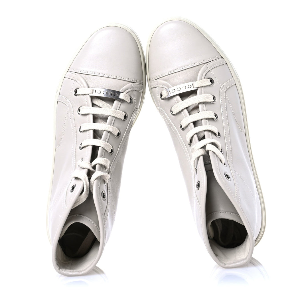 Miro Soft Calfskin Womens High Top Sneakers 38.5 Mystic White