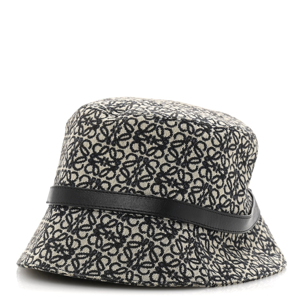 Jacquard Allover Anagram Bucket Hat 59 Ecru Blue