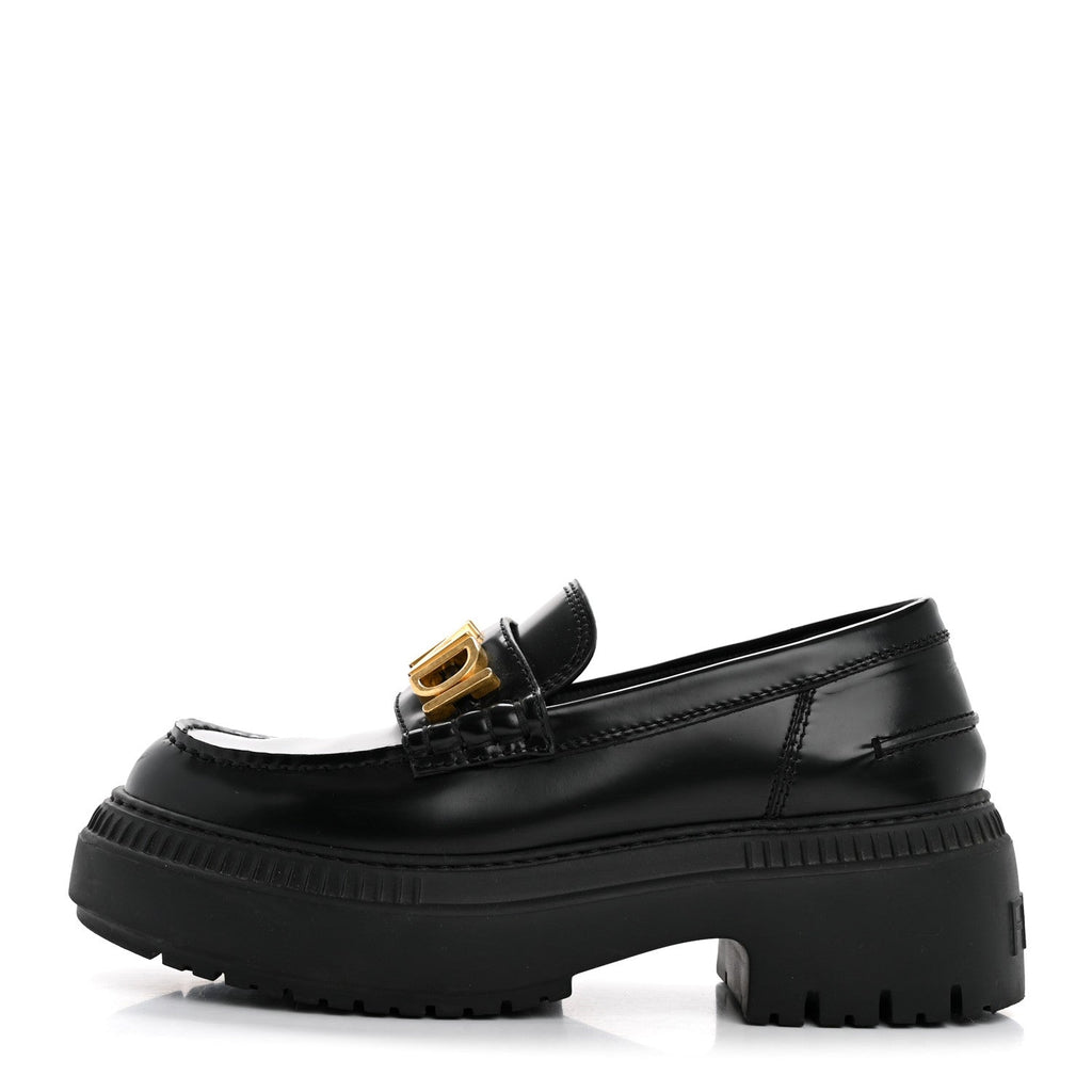 Vitello Abrasivato Fendigraphy 50mm Loafers 36 Black