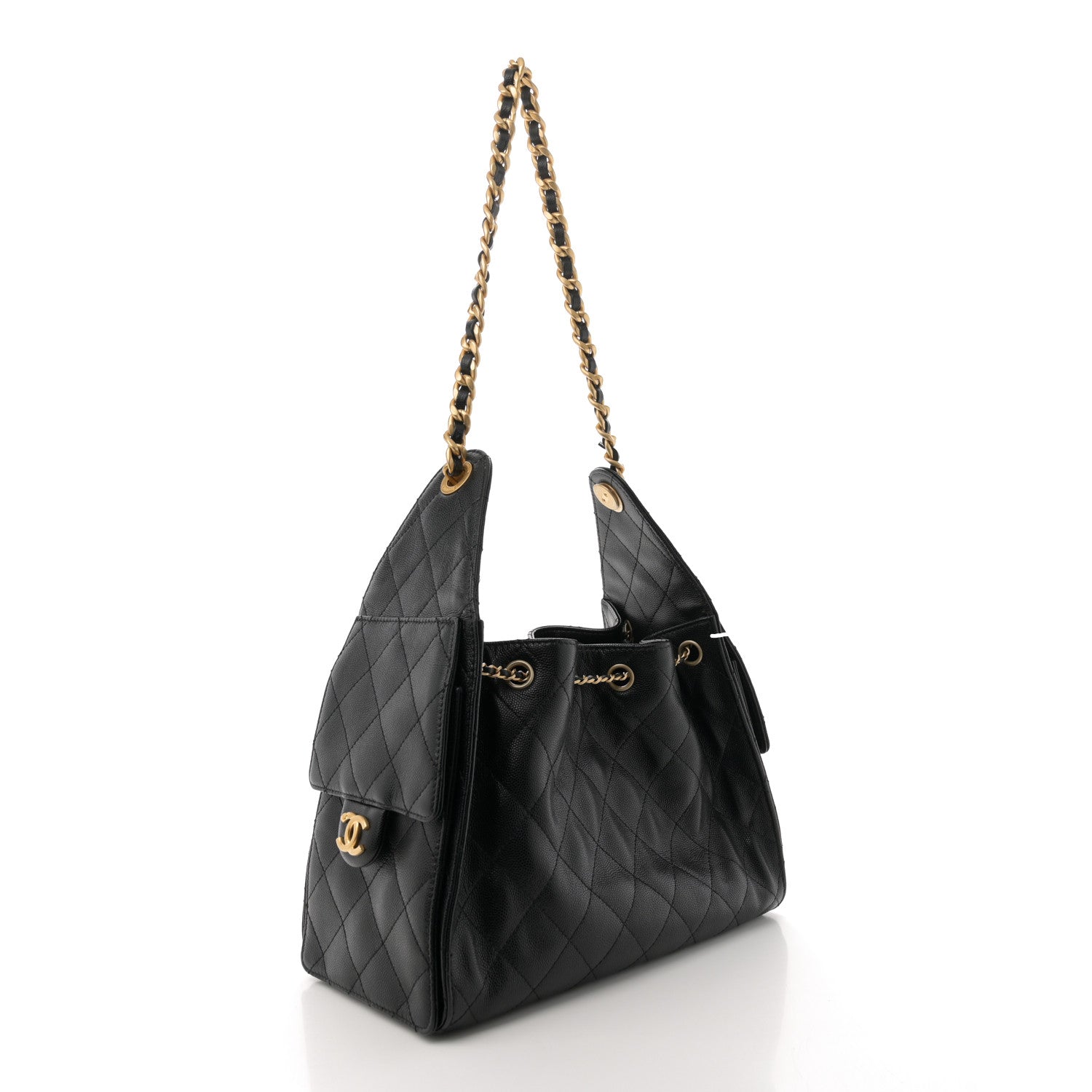 Caviar Quilted Small Chanel 25 Handbag Black