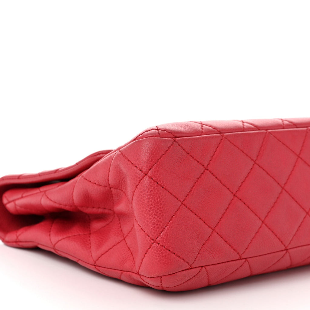Caviar Quilted Jumbo Single Flap Fuchsia