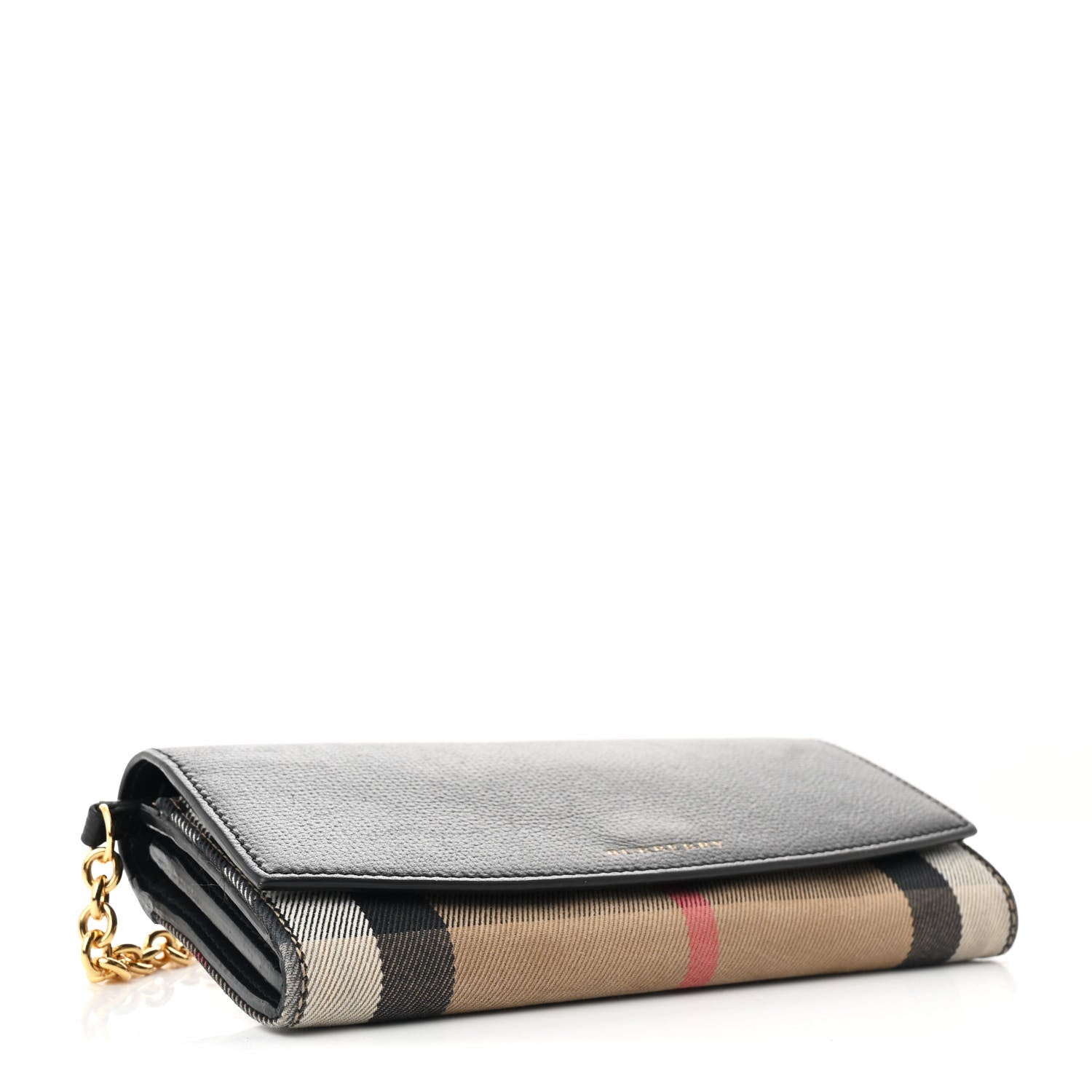 Calfskin House Check Henley Wallet On Chain Black