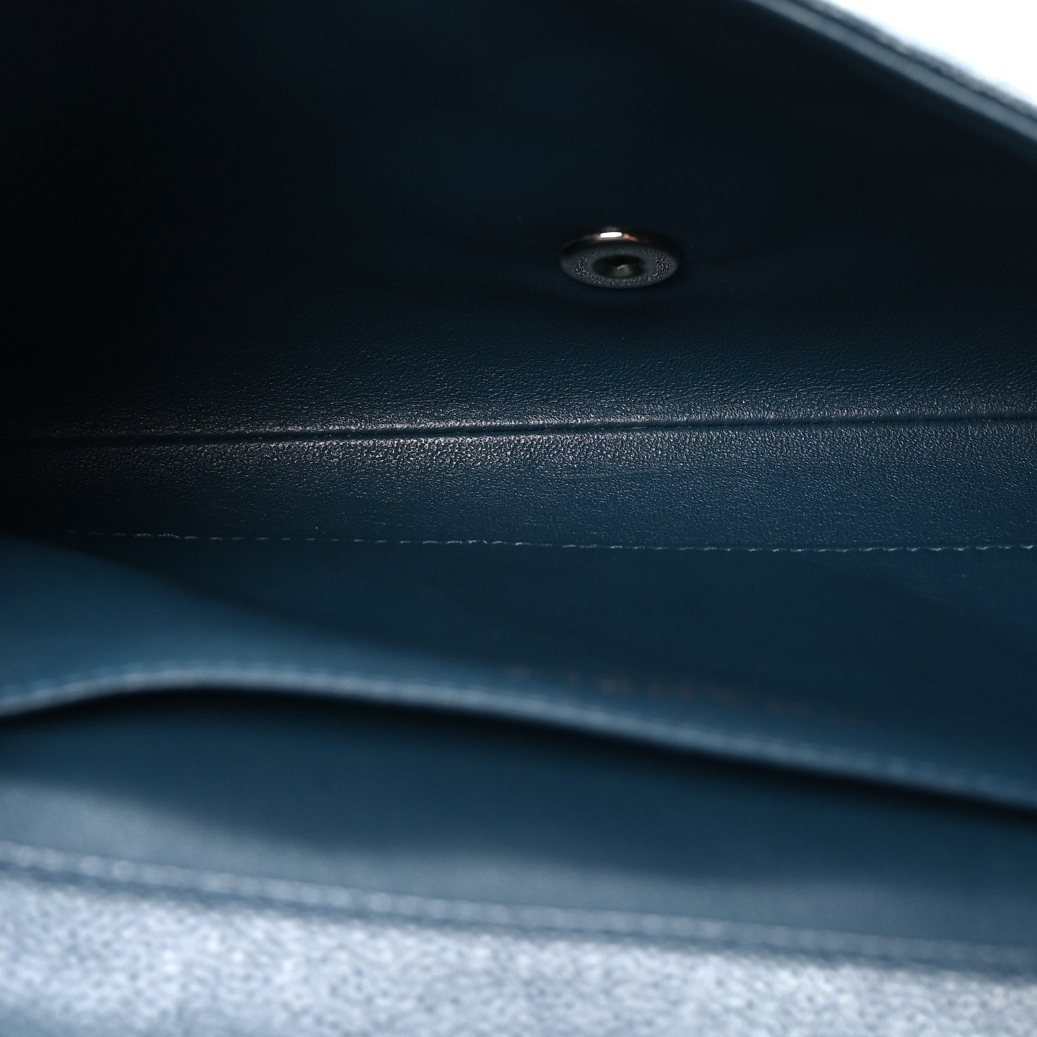 Caviar Quilted Clutch With Chain Flap  Blue