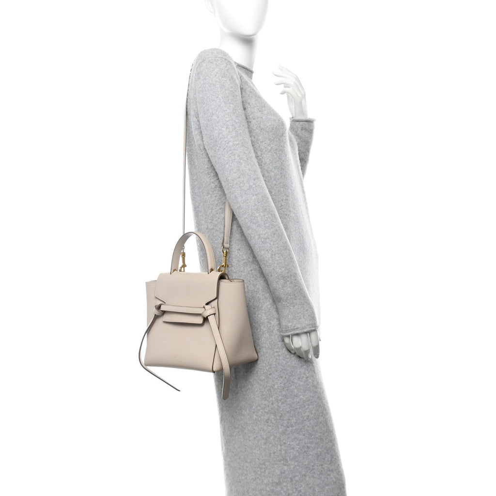 Grained Calfskin Micro Belt Bag Light Taupe