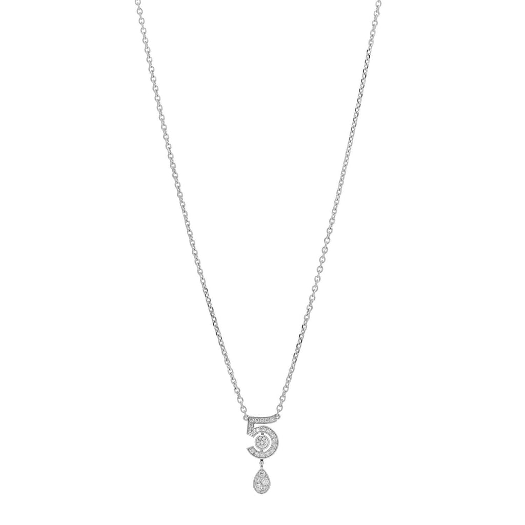 18K White Gold Diamond Eternal No 5 Necklace