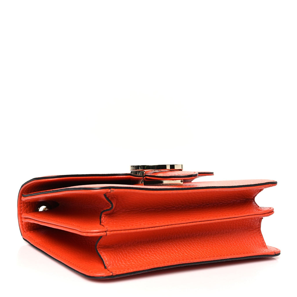 Dollar Calfskin Small Interlocking G Shoulder Bag Sun Orange