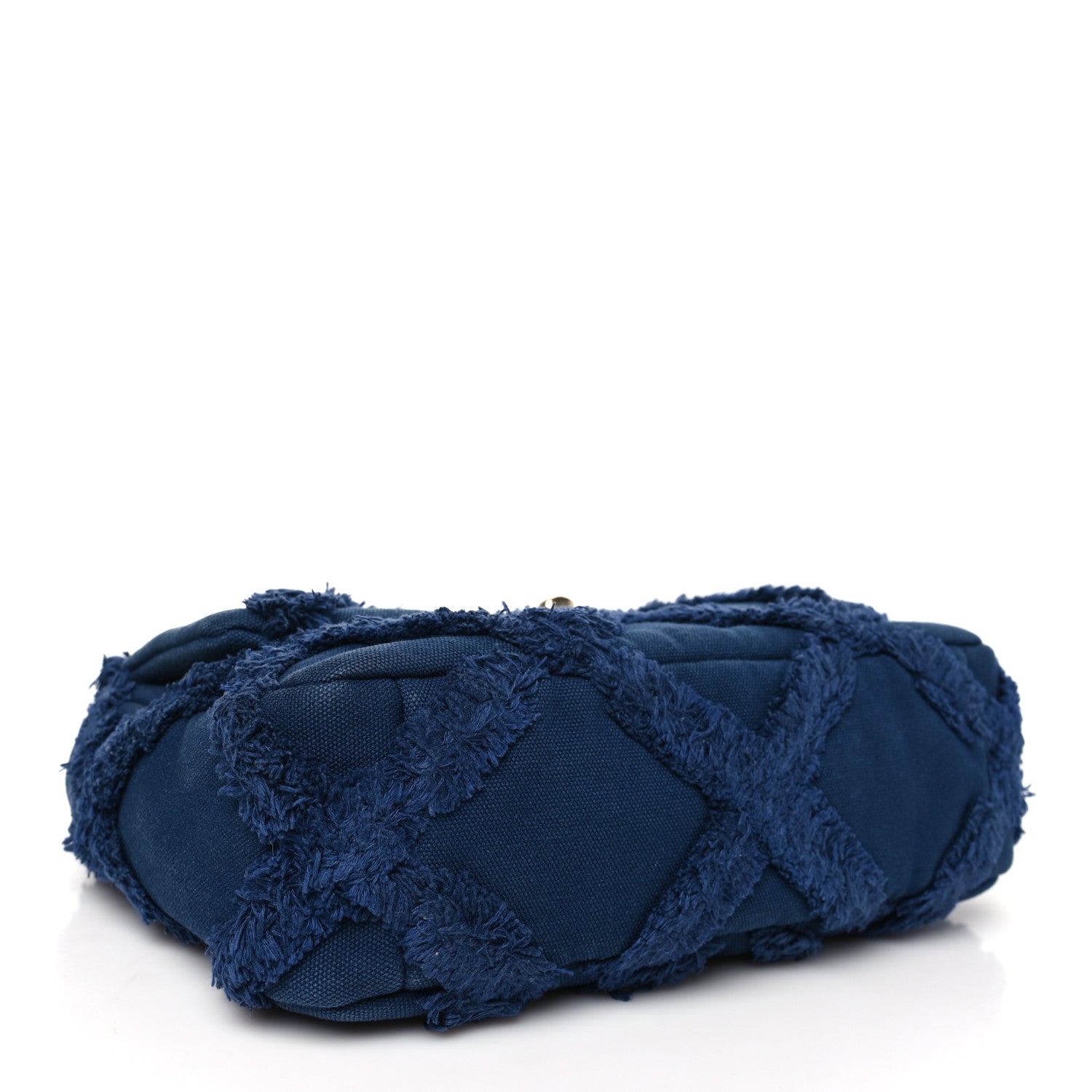 Cotton Canvas Quilted Medium Chanel 19 Flap Navy Blue