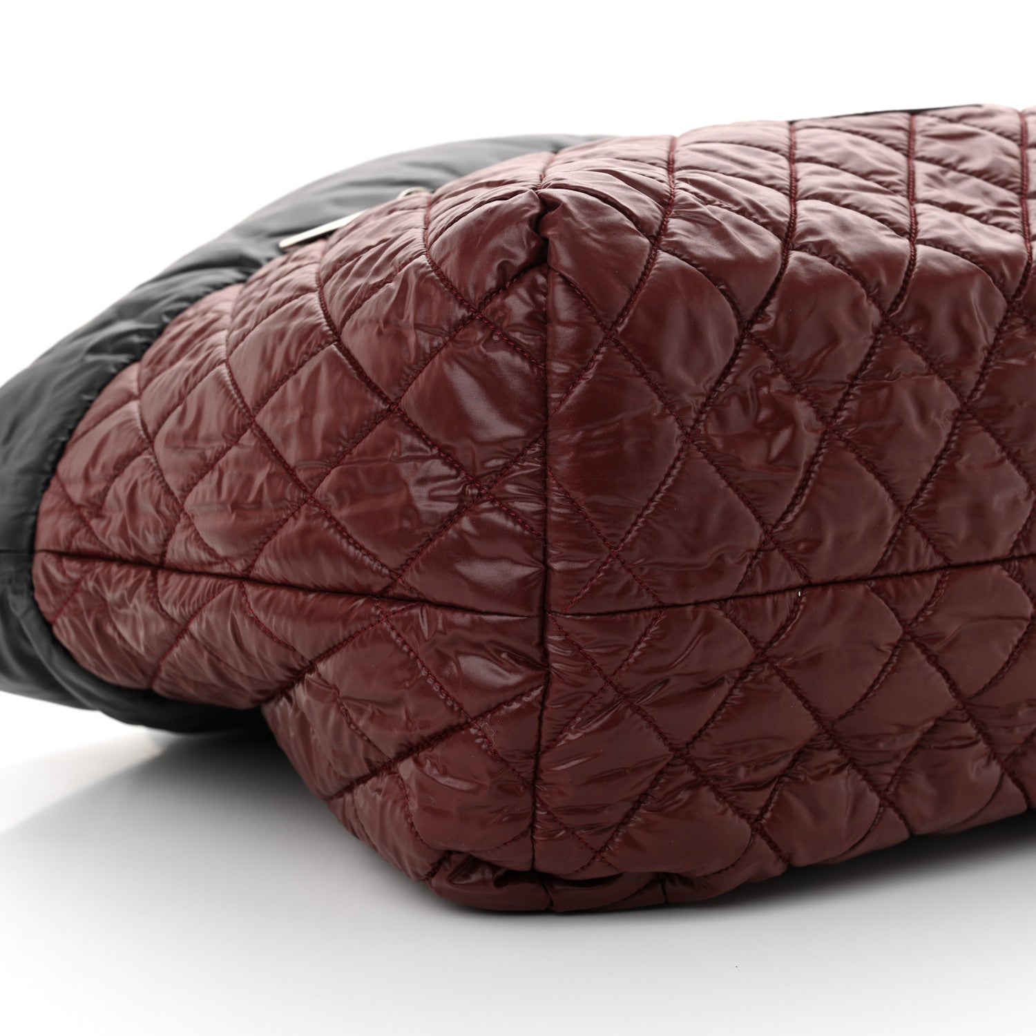 Lambskin Quilted Large Coco Cocoon Reversible Tote Black