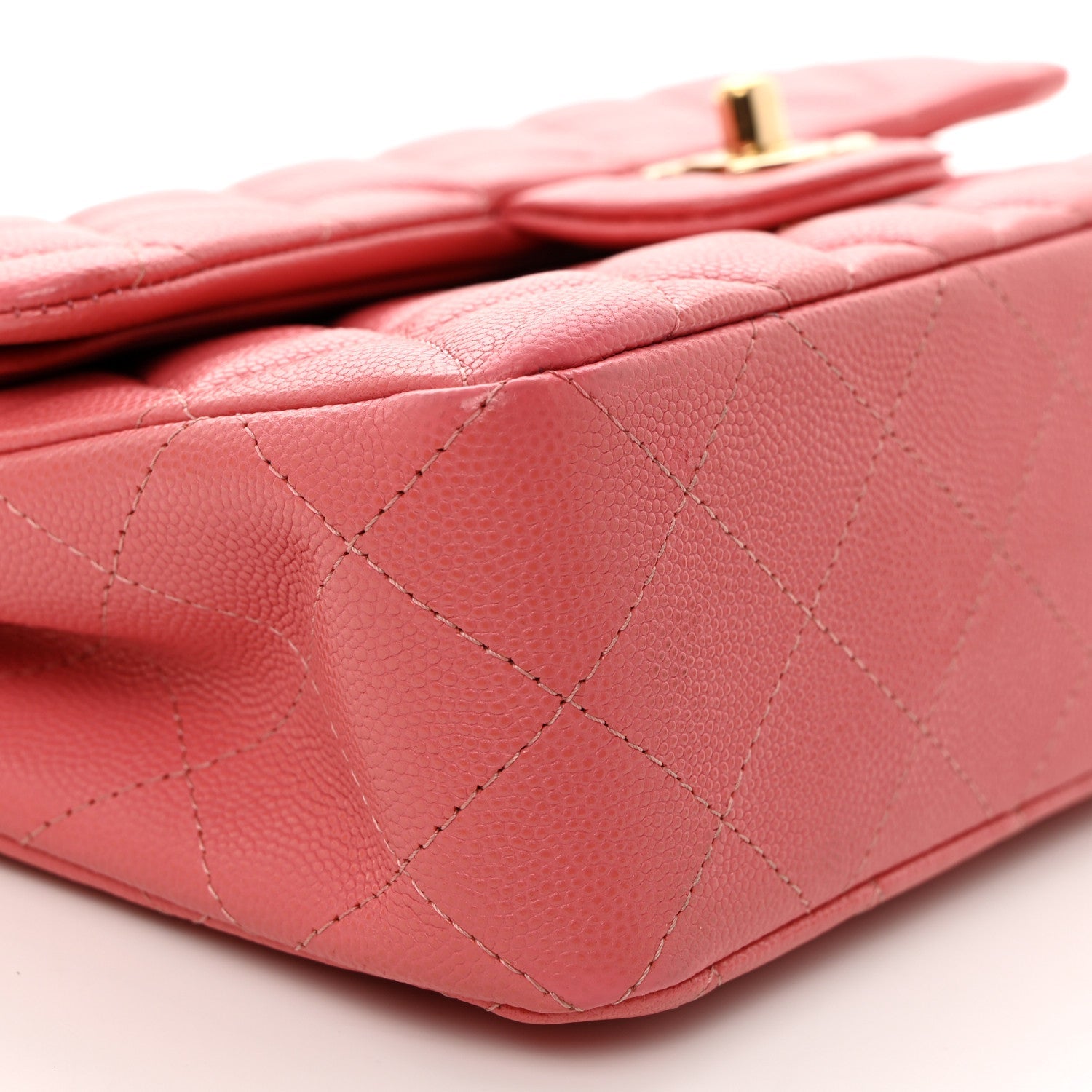 Caviar Quilted Small Double Flap Pink