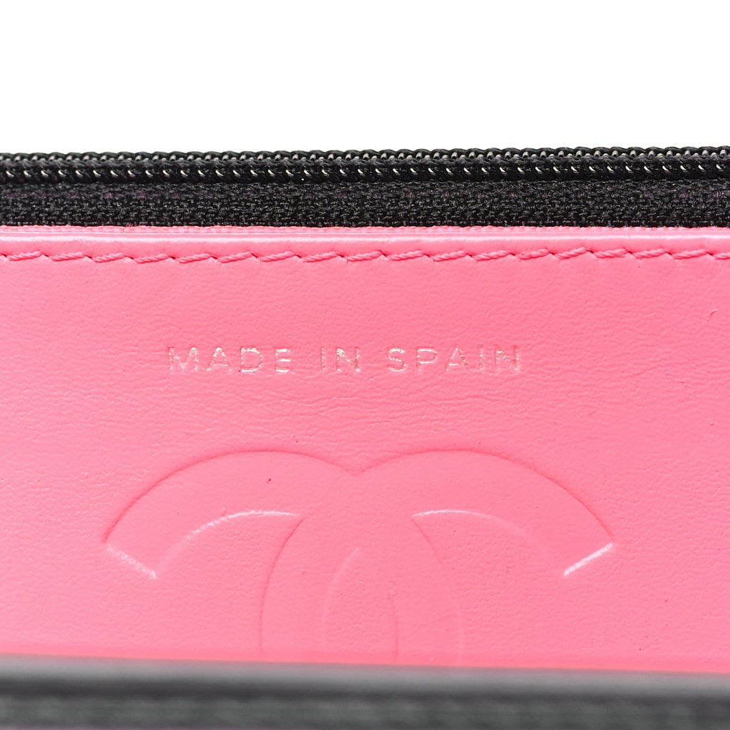 Calfskin Quilted Cambon Wallet on Chain WOC Black