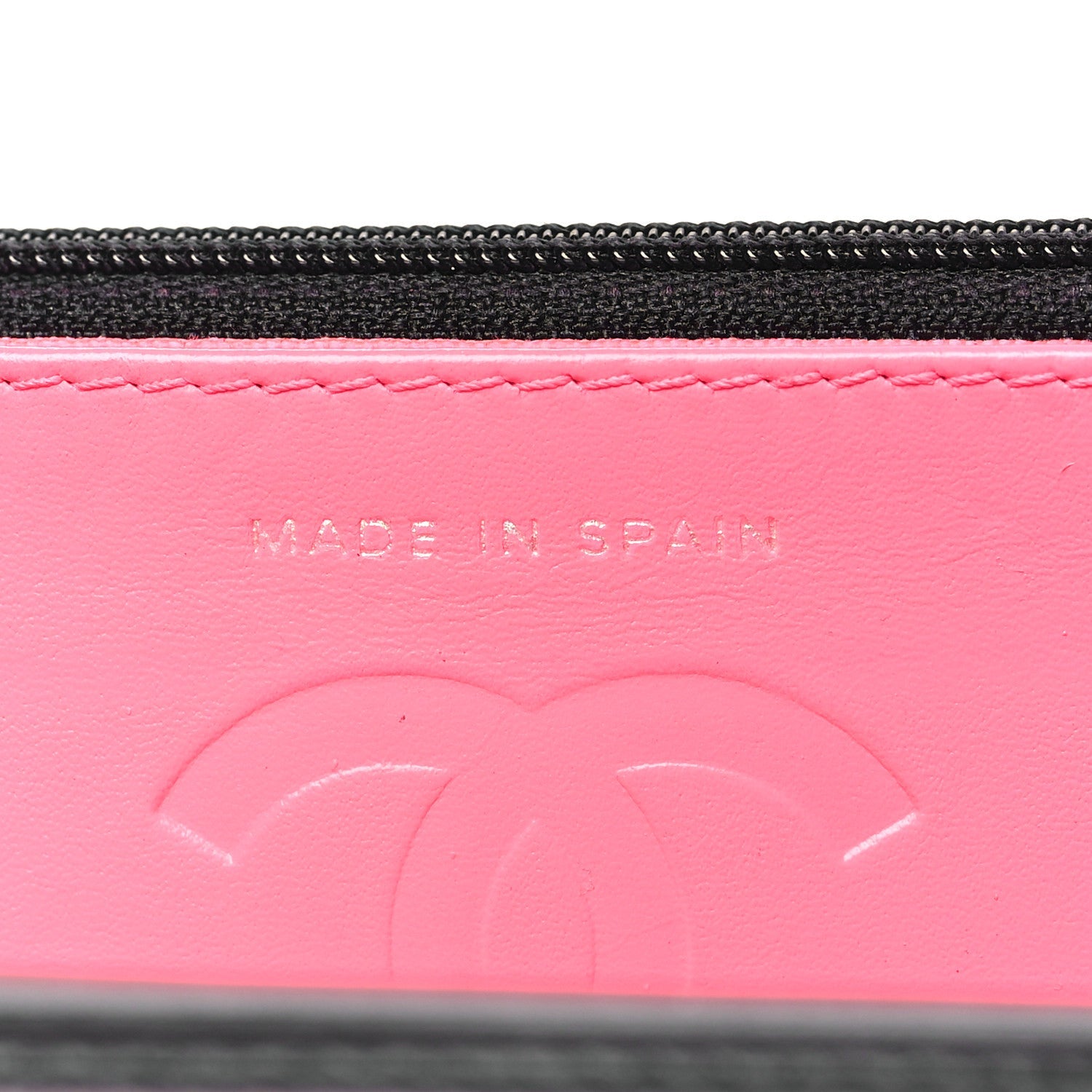 Calfskin Quilted Cambon Wallet on Chain WOC Black
