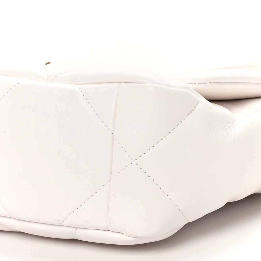 Lambskin Quilted Medium Chanel 19 Flap White