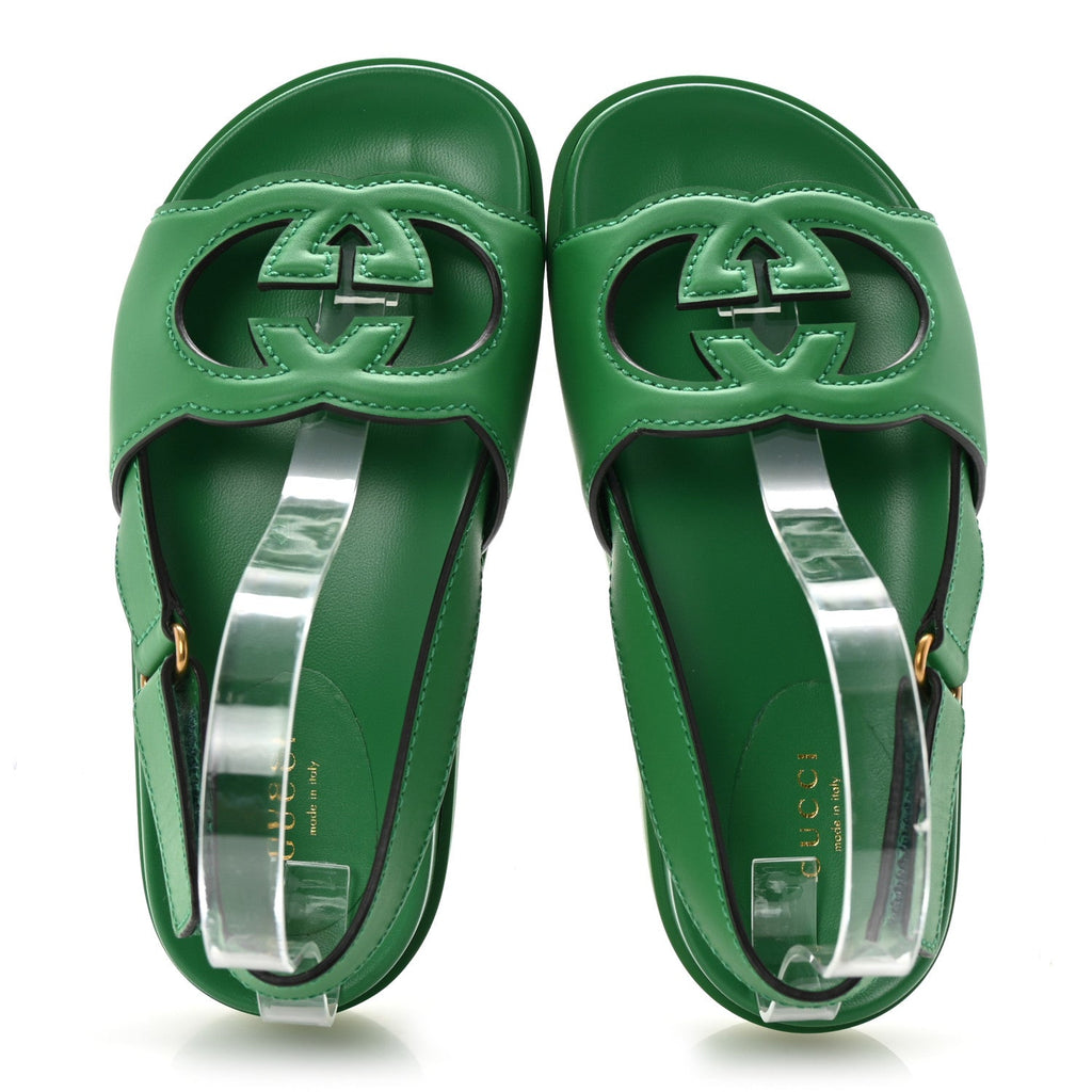 Cosmos Softy Calfskin Interlocking G Slingback Sandals 36.5 New Shamarock