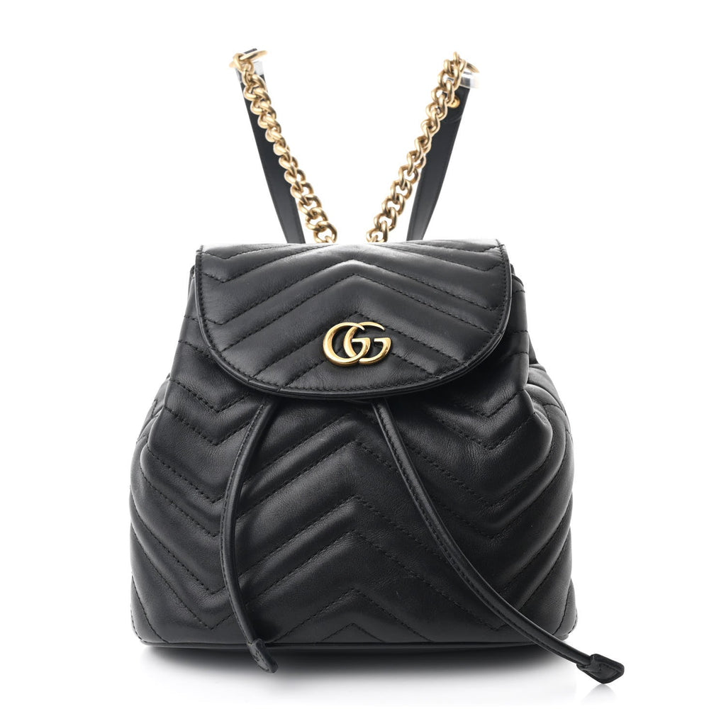 Calfskin Matelasse GG Marmont Flap Backpack Black