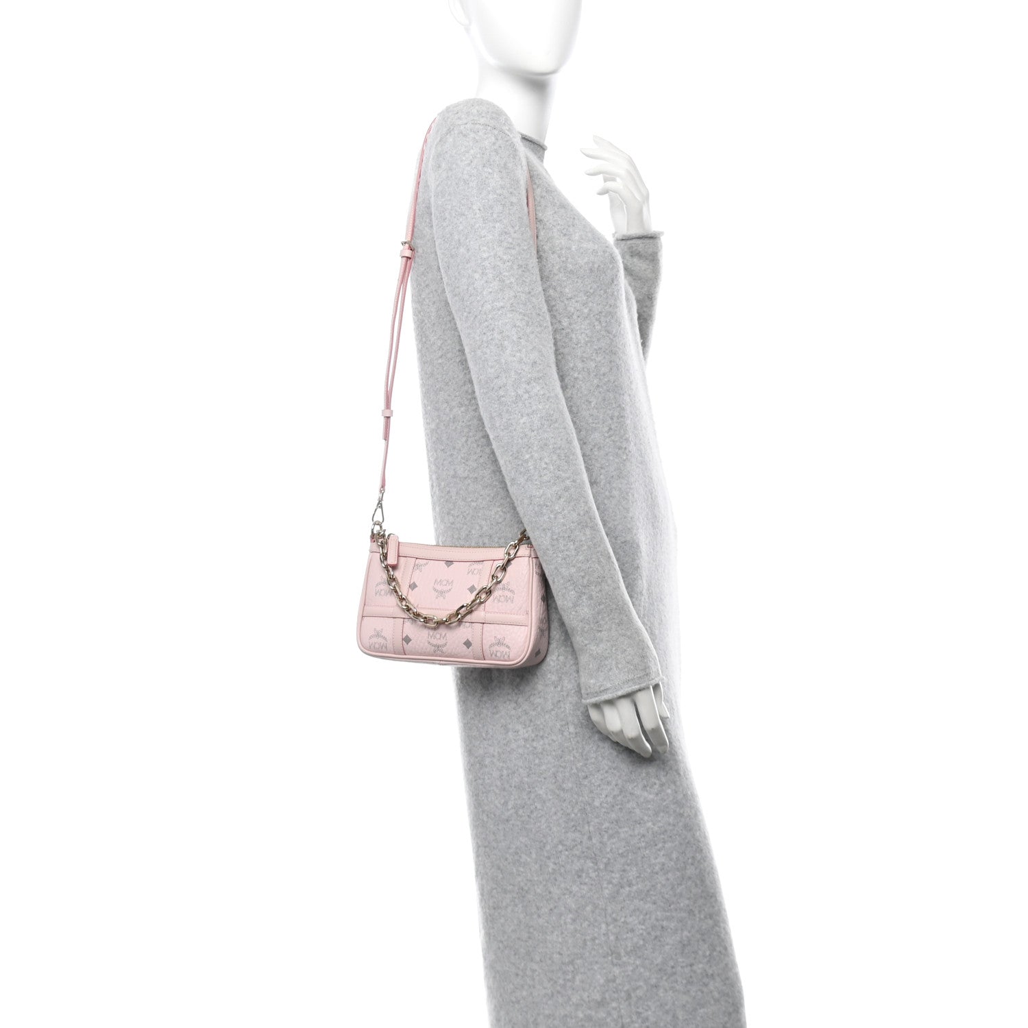 Visetos Nappa Mini Delmy Chain Shoulder Bag Powder Pink