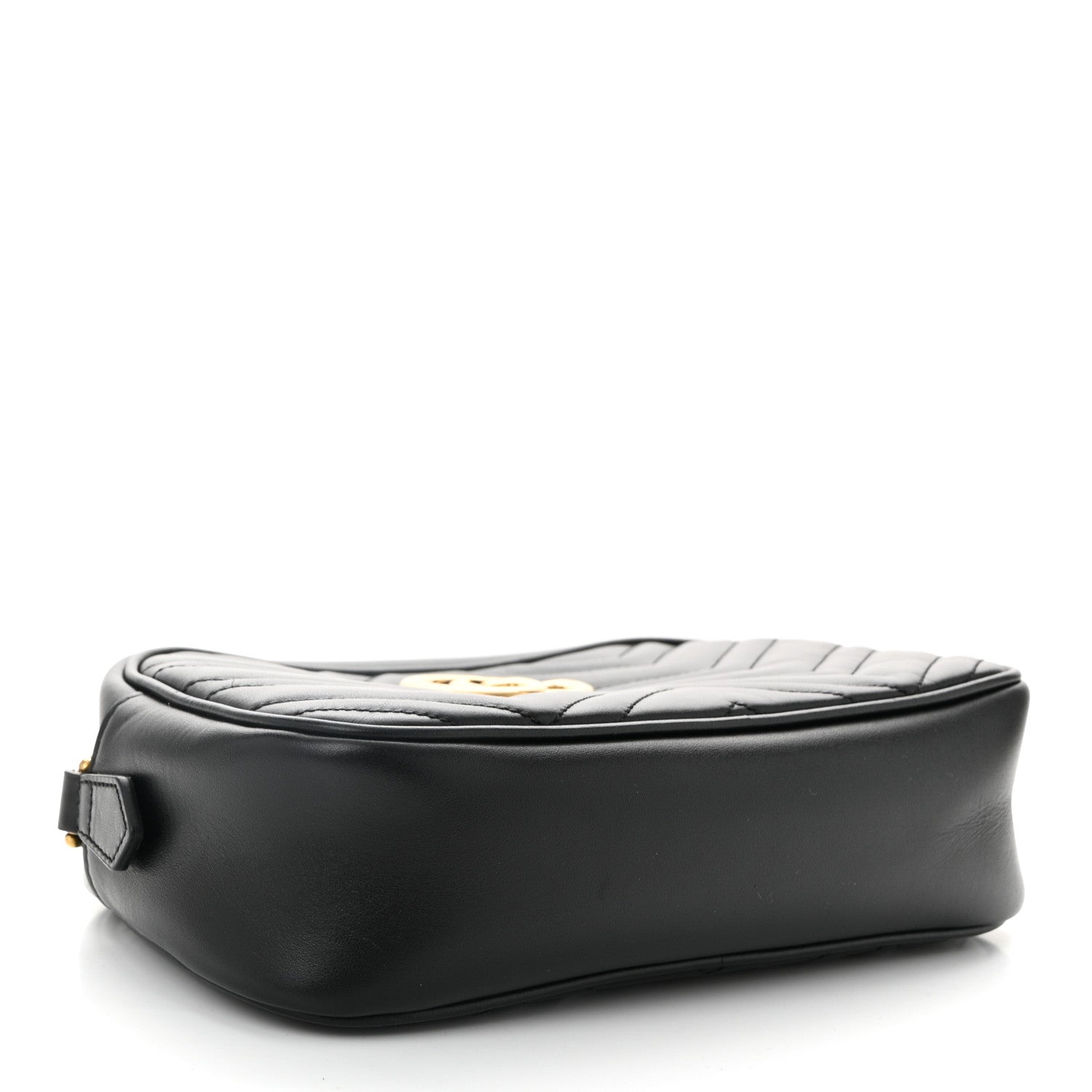 Calfskin Matelasse Small GG Marmont Chain Shoulder Bag Black