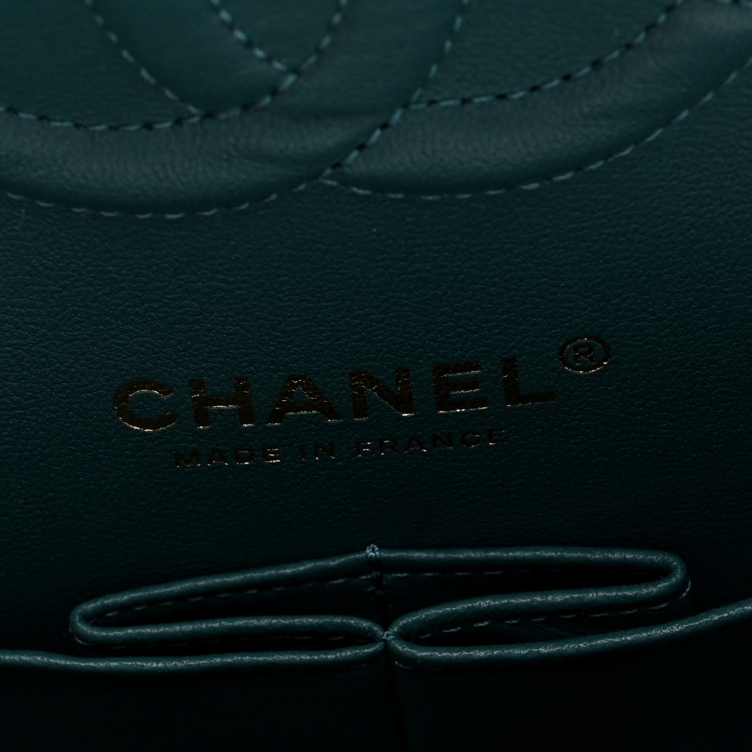 Shaded Patent Calfskin Quilted Medium Double Flap Green Blue