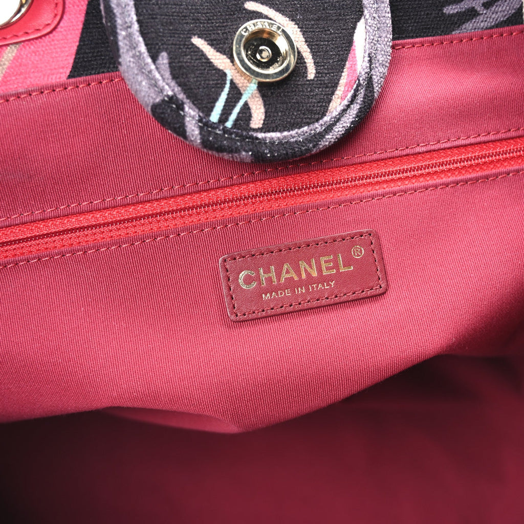 Velvet Calfskin Medium Deauville Tote Pink Multicolor