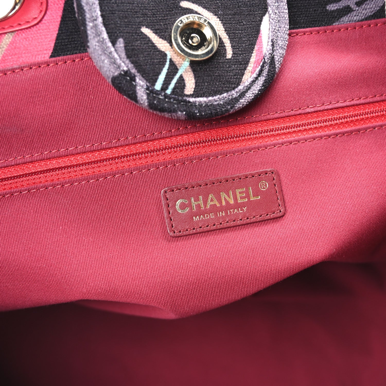 Velvet Calfskin Medium Deauville Tote Pink Multicolor