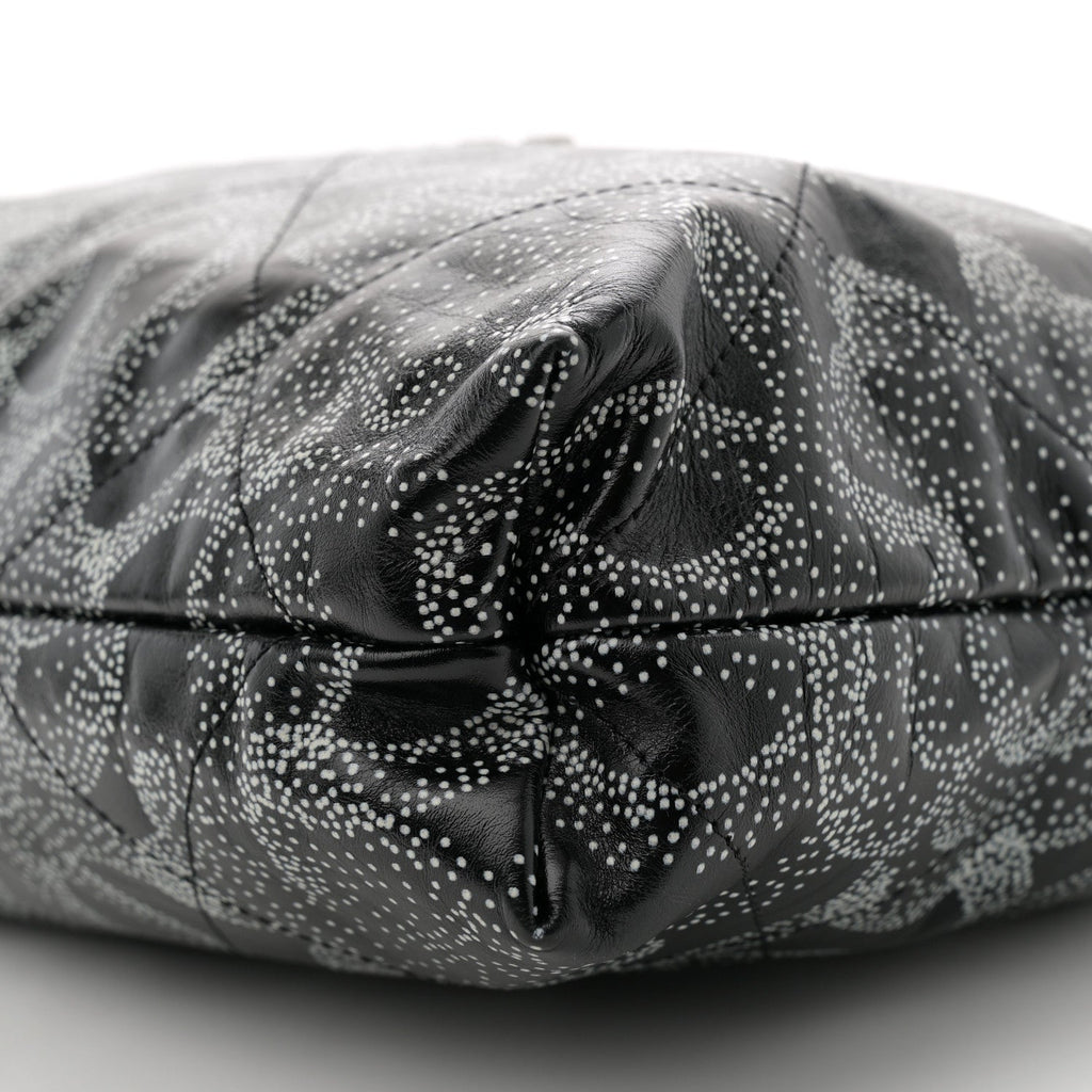 Printed Calfskin Quilted Chanel 22 Black