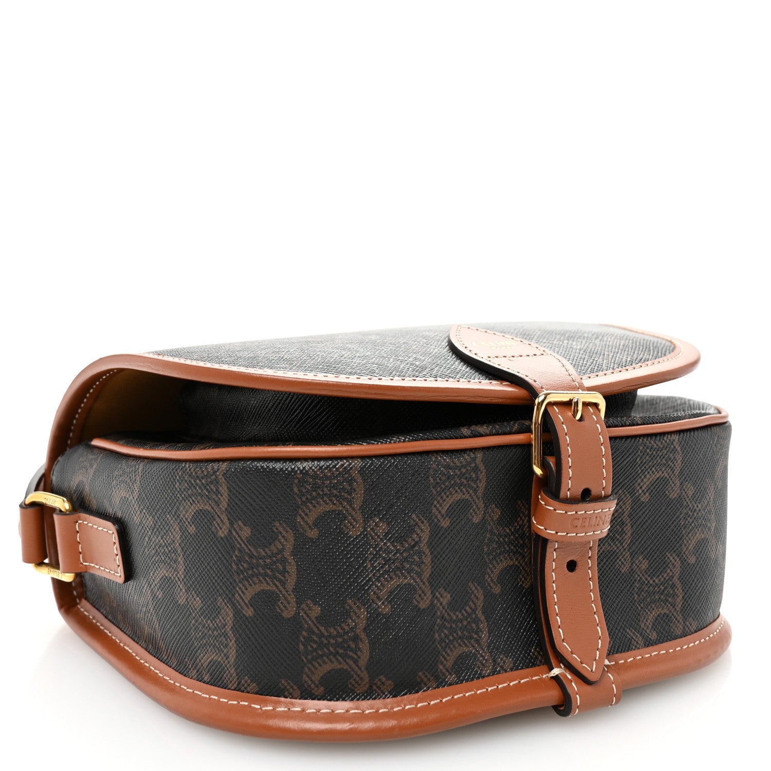 Triomphe Canvas Medium Folco Bag Tan
