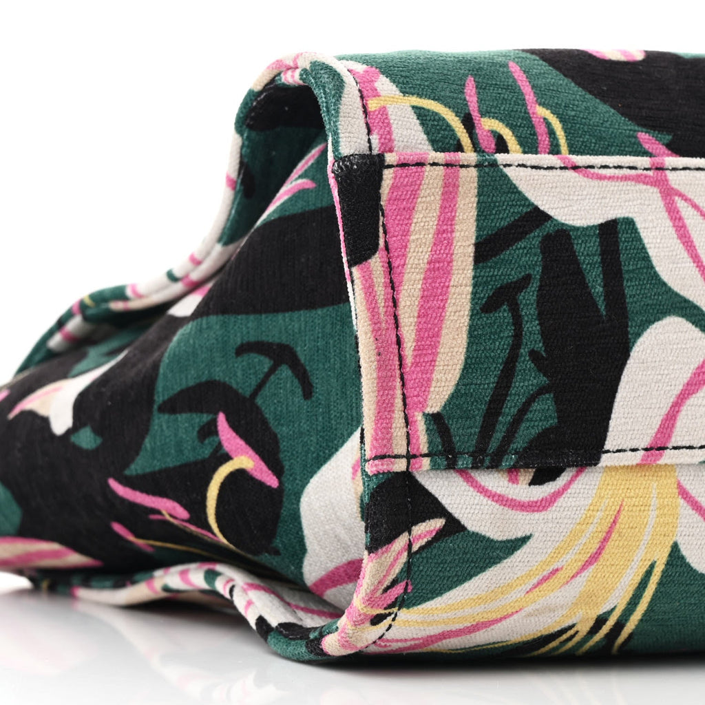 Velvet Calfskin Beaded Small Deauville Tote Pink Green Black
