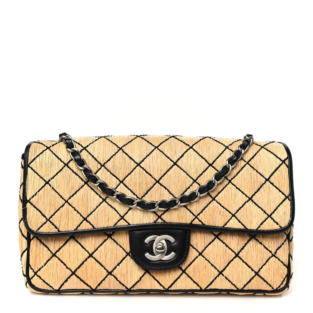 Straw Diamond Stitch Flap