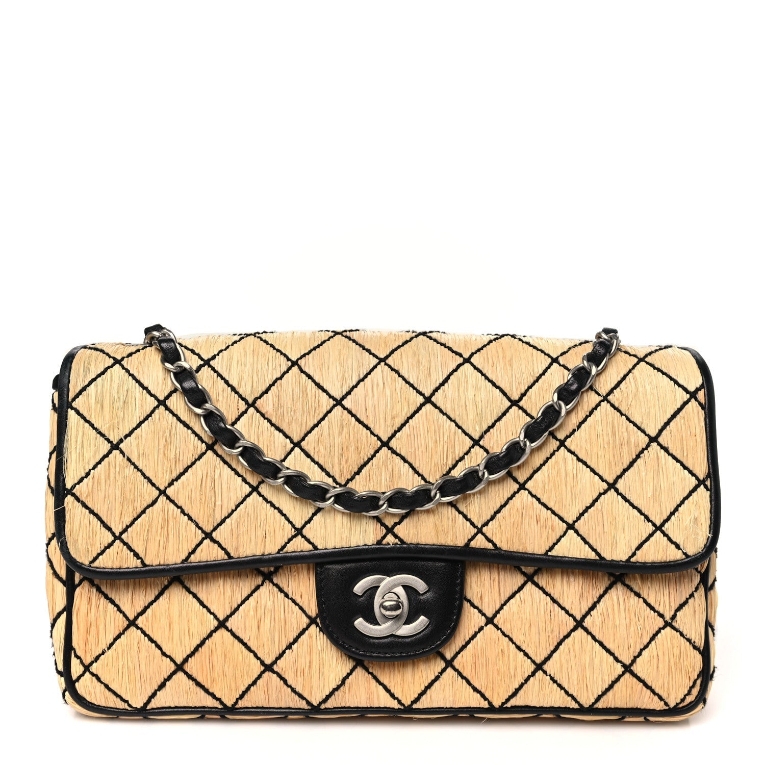 Straw Diamond Stitch Flap