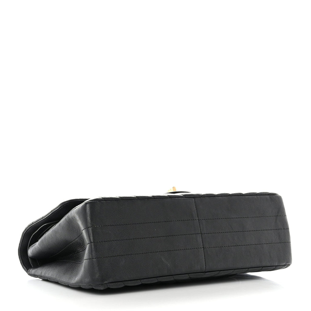 Crumpled Calfskin Chevron Quilted 2.55 Reissue 226 Black