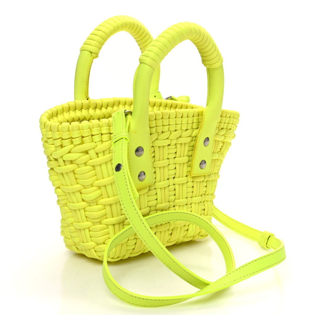 Faux Calfskin XXS Bistro Basket Fluo Yellow