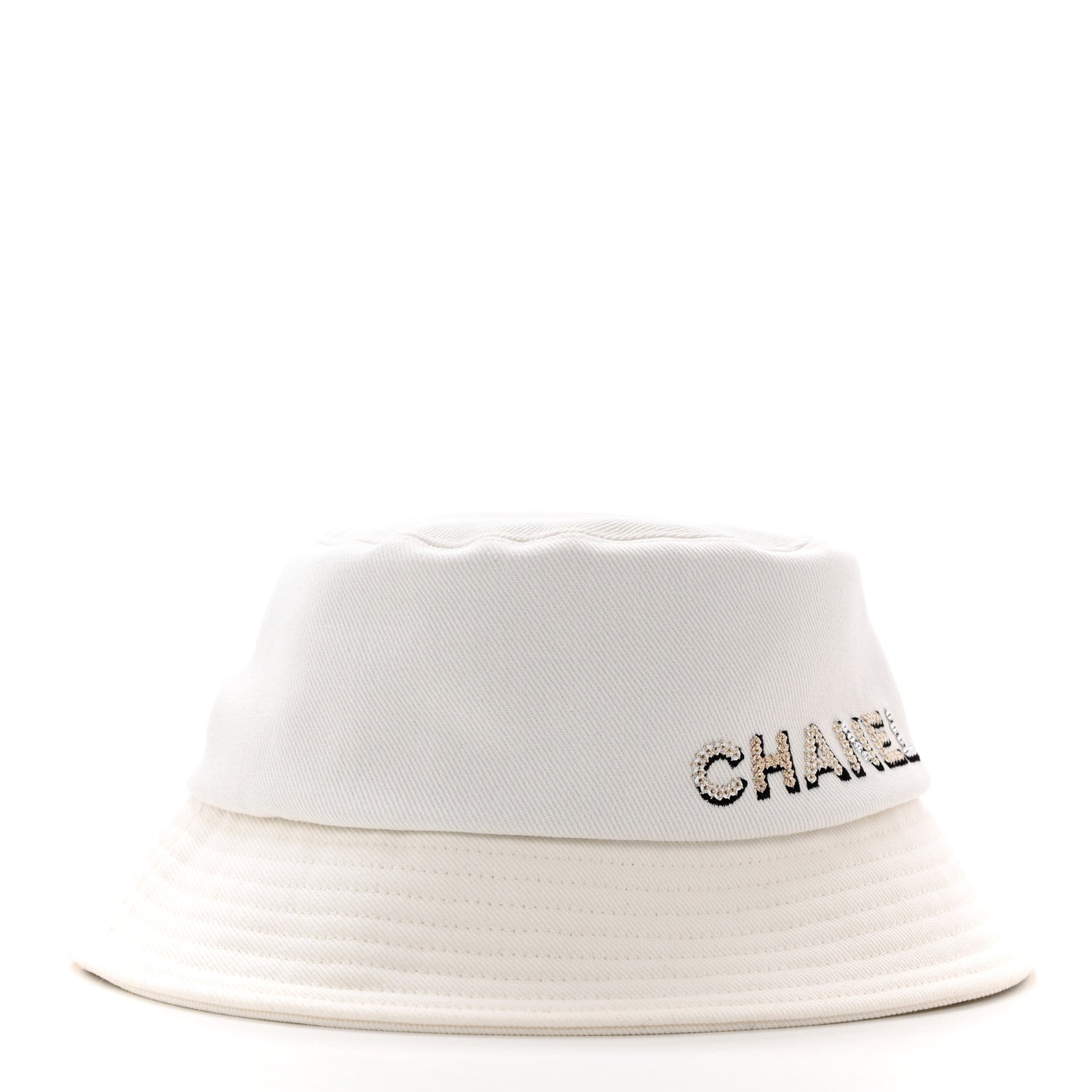 Fabric Logo Bucket Hat S White