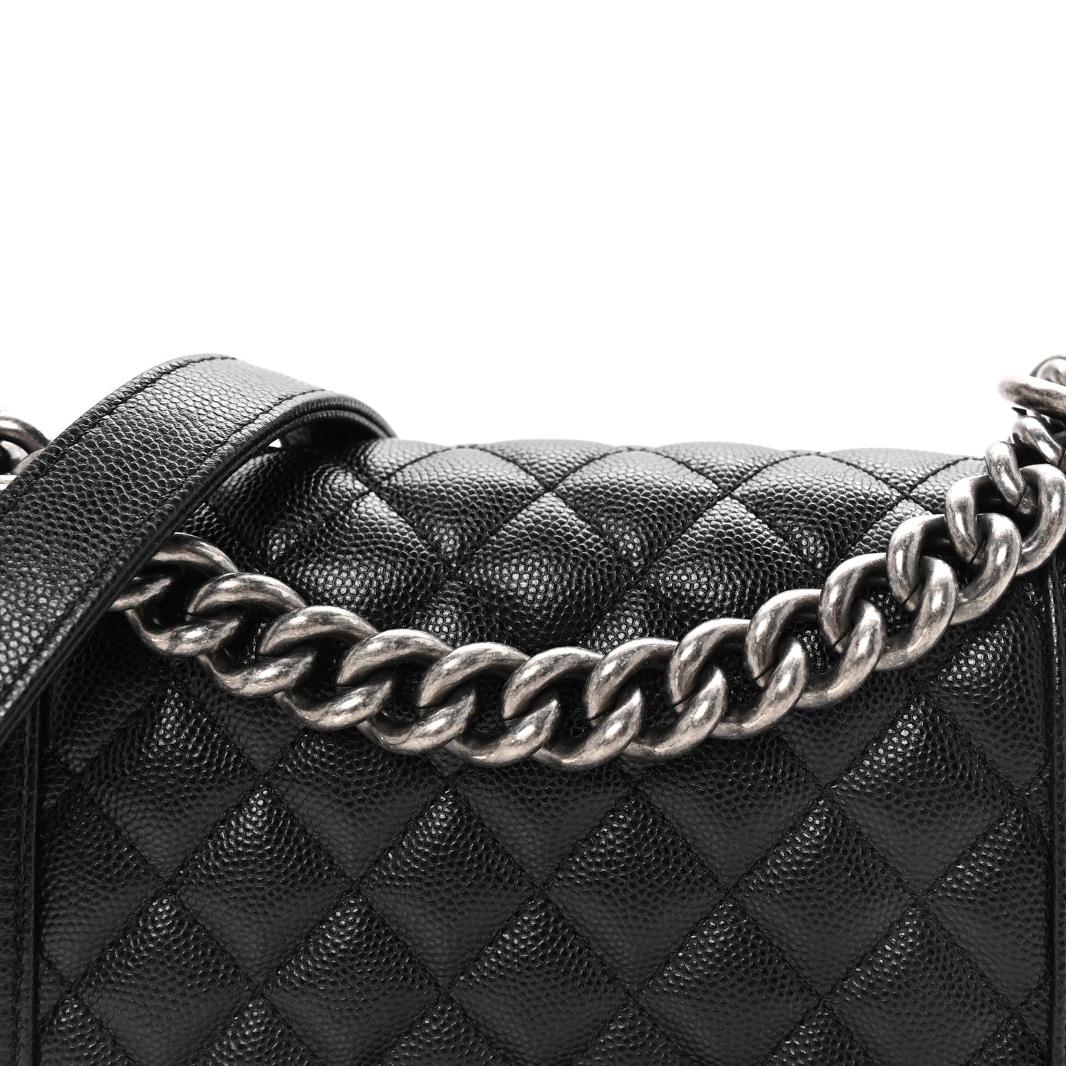 Caviar Quilted Small Boy Flap Black