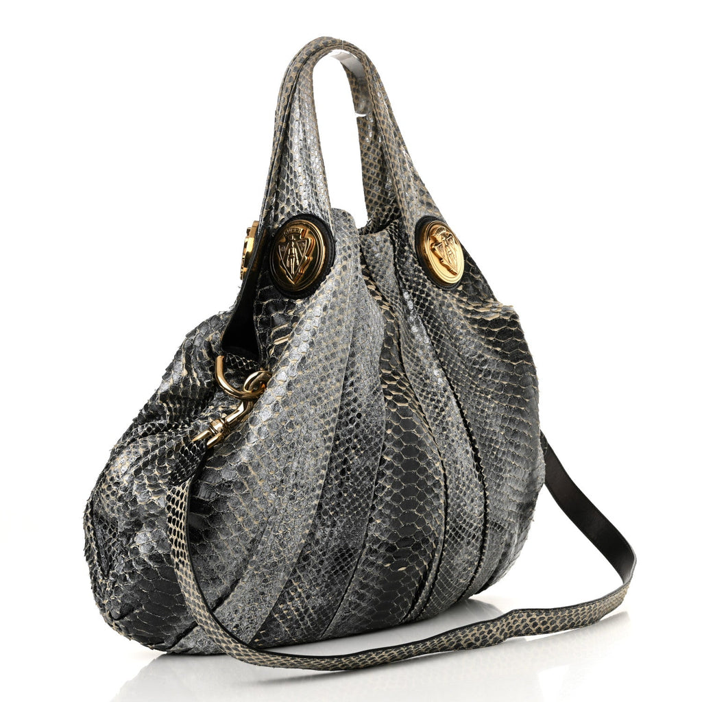 Snakeskin Medium Hysteria Top Handle Bag Black White