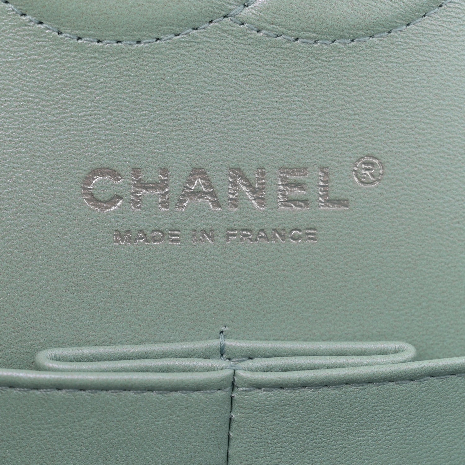 Iridescent Calfskin Quilted Medium Double Flap Light Blue