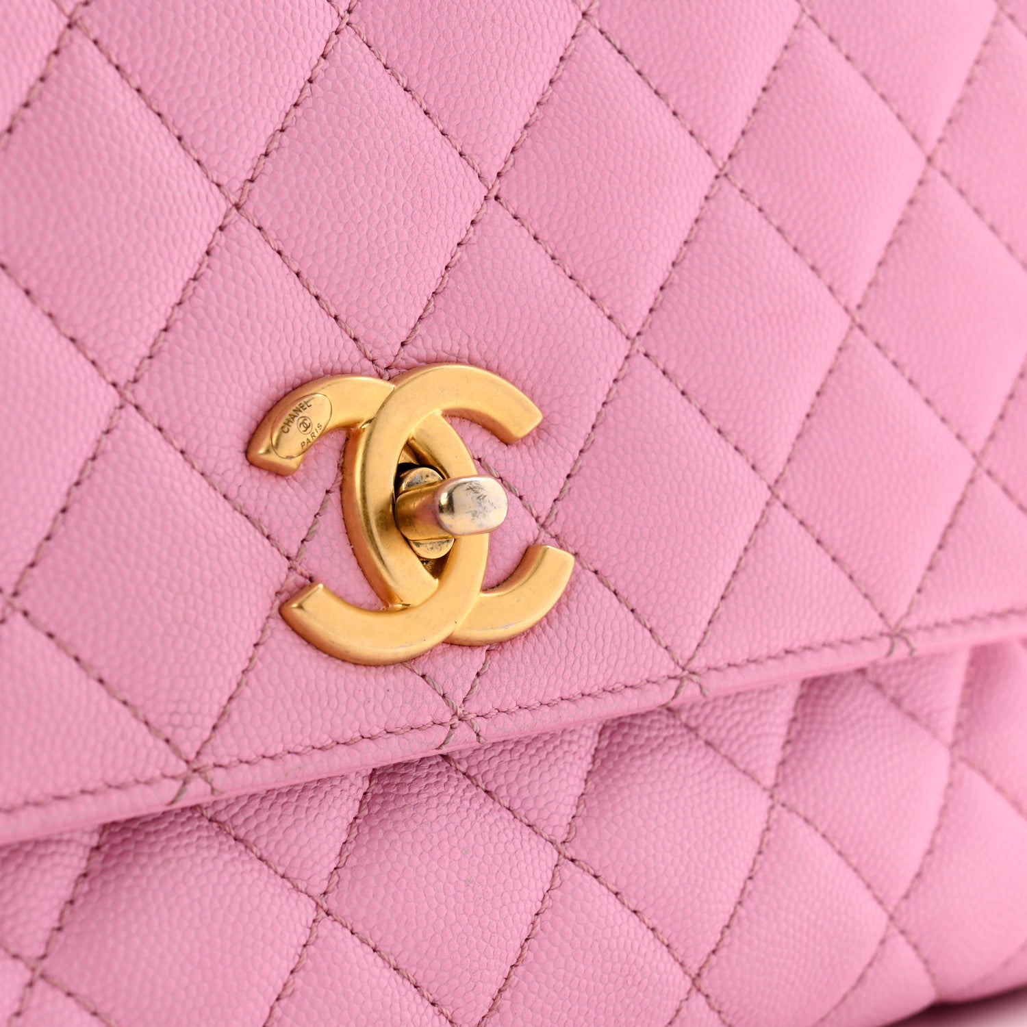 Caviar Quilted Small Coco Chain Handle Flap Lilac