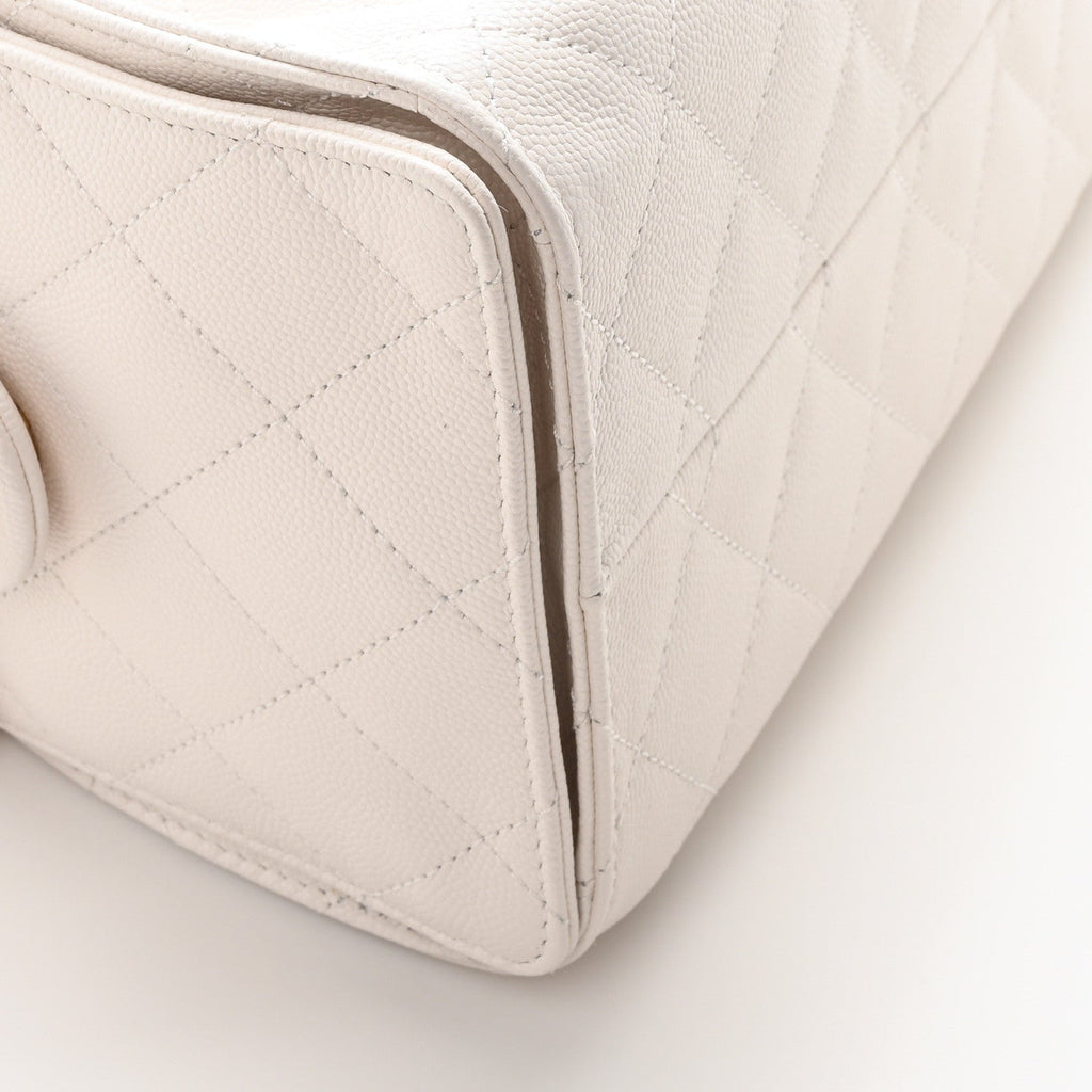 Caviar Quilted Small Chanel 25 Handbag White