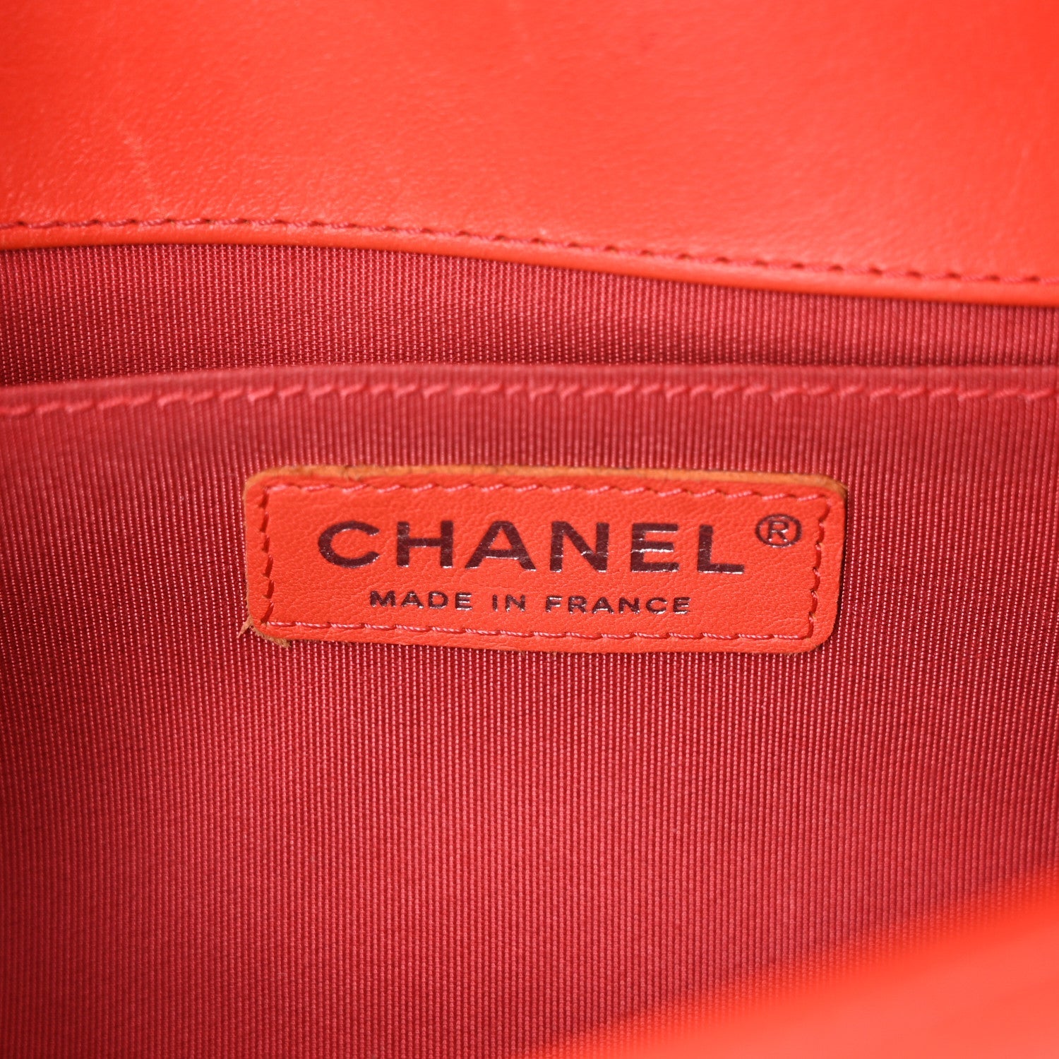 Calfskin Chevron Quilted Medium Boy Flap Coral