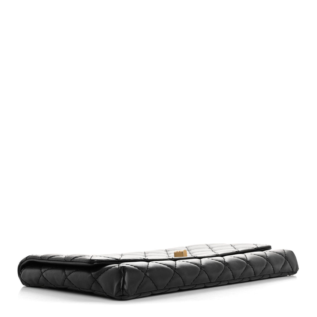 Aged Calfskin Quilted Reissue 2.55 Clutch Black
