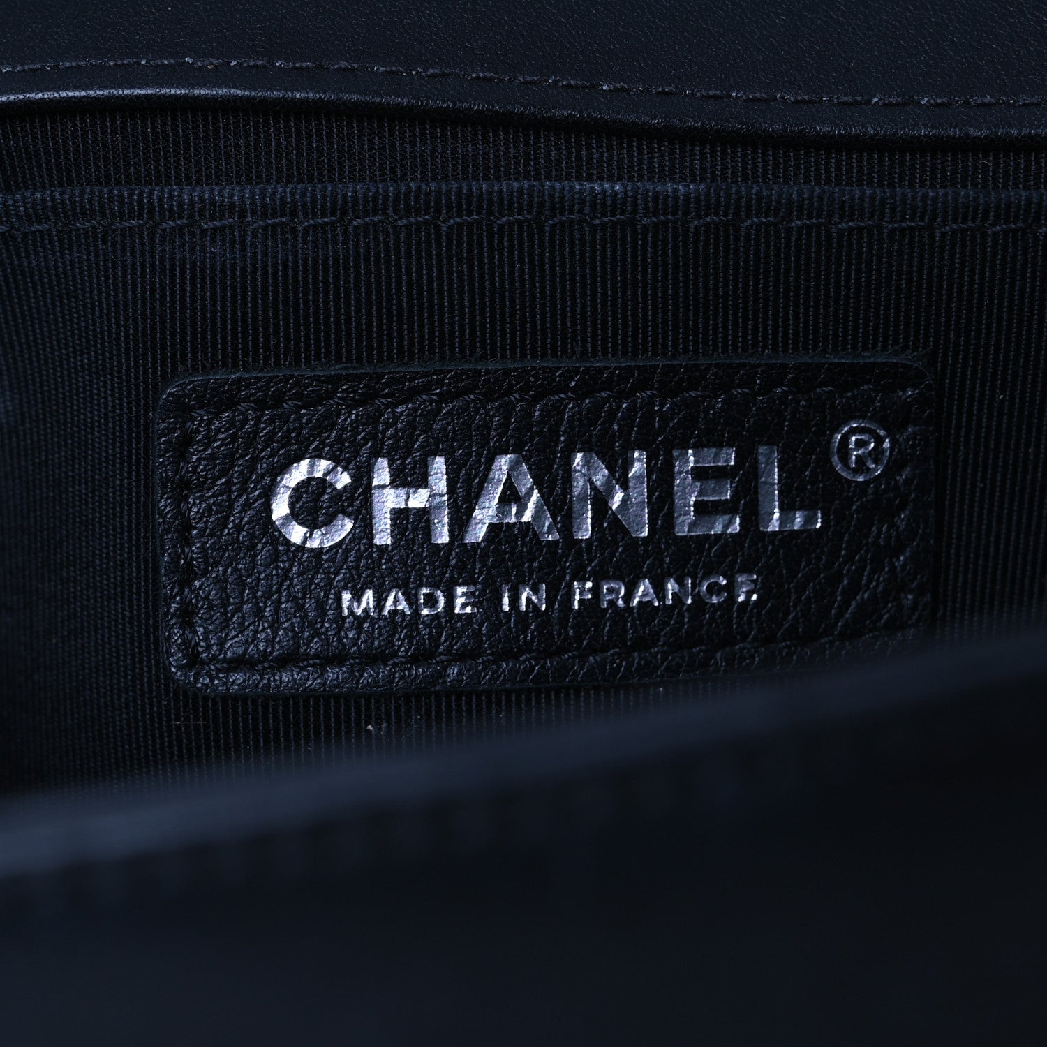 Calfskin Chevron Quilted Medium Boy Flap Black