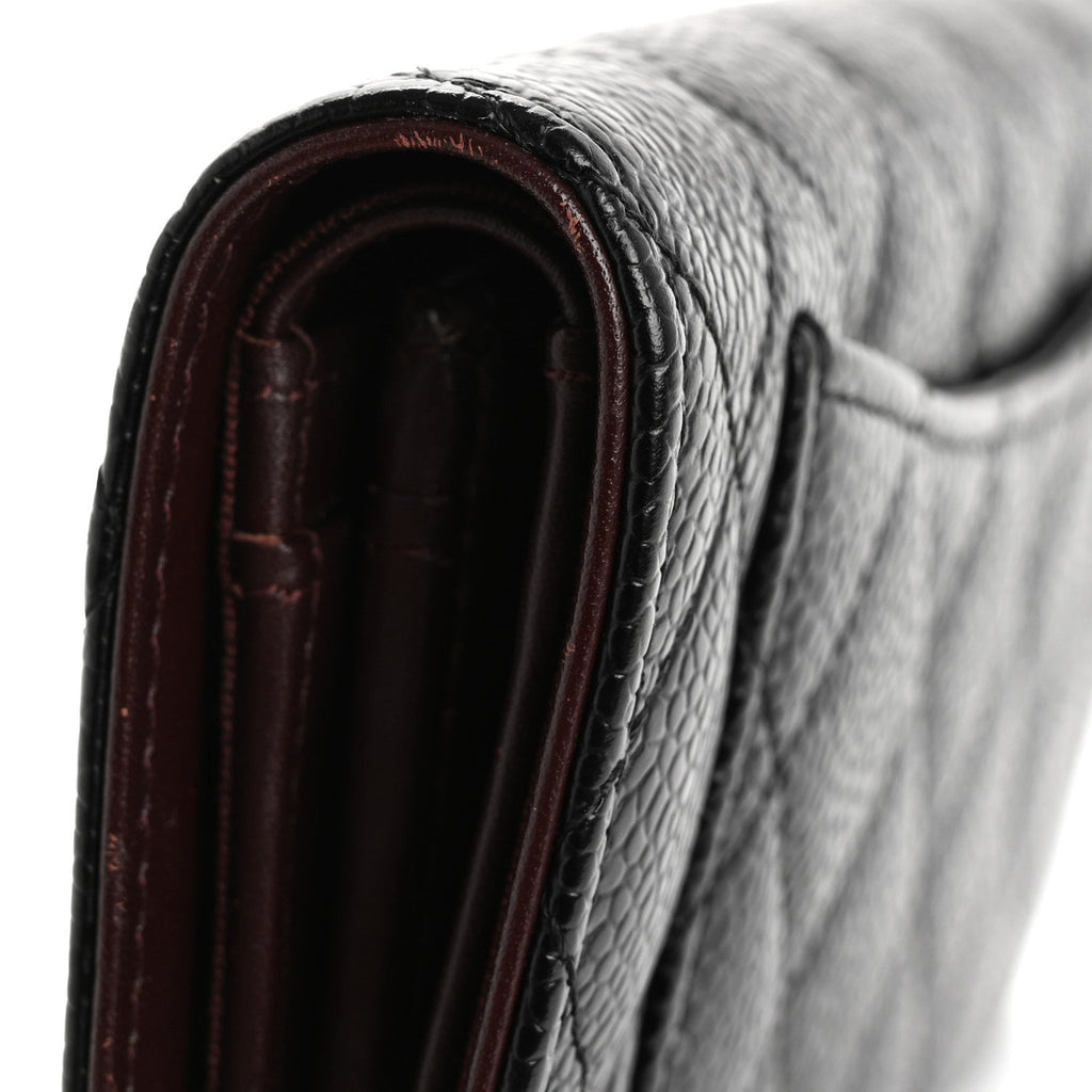 Caviar Quilted Yen Wallet Black